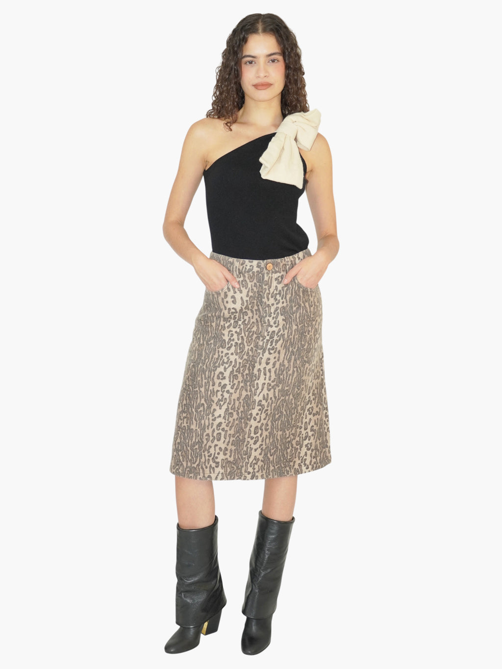 Wool Leopard Skirt