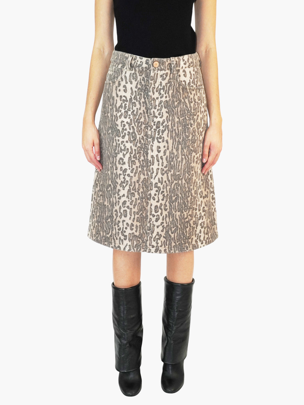 Wool Leopard Skirt