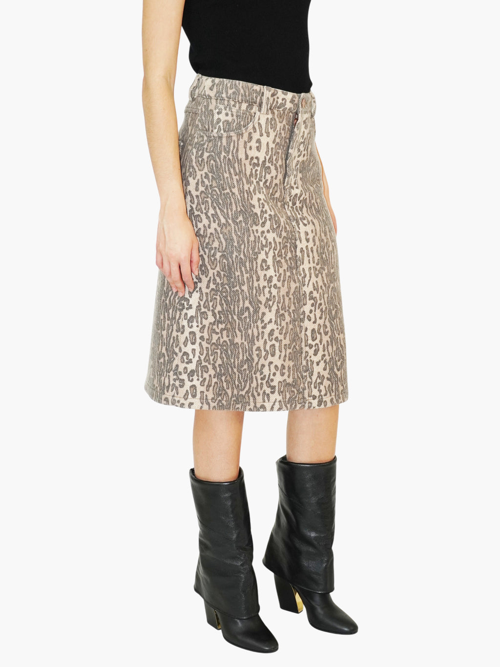 Wool Leopard Skirt