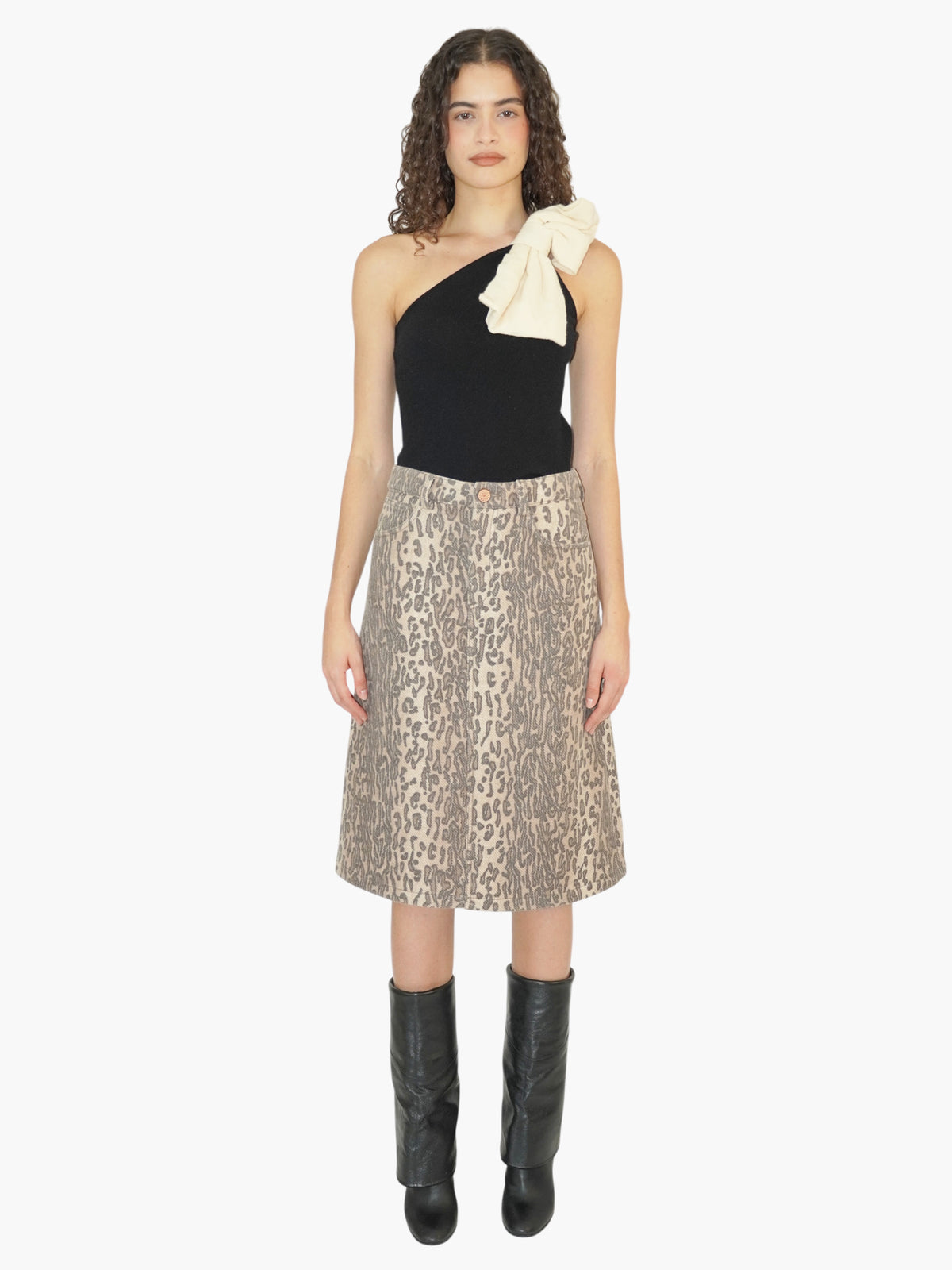 Wool Leopard Skirt