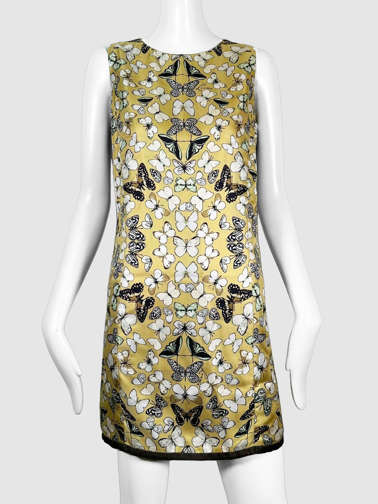 Butterfly Print Mini Dress - Size 38