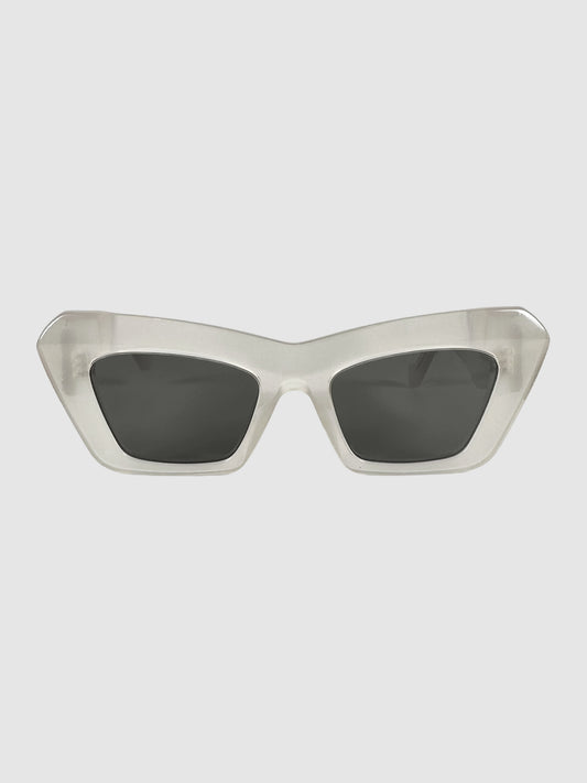 Loewe LW400361 White Tinted Cat-Eye Sunglasses Consignment Secondhand Designer Luxury Resale Toronto Trendy