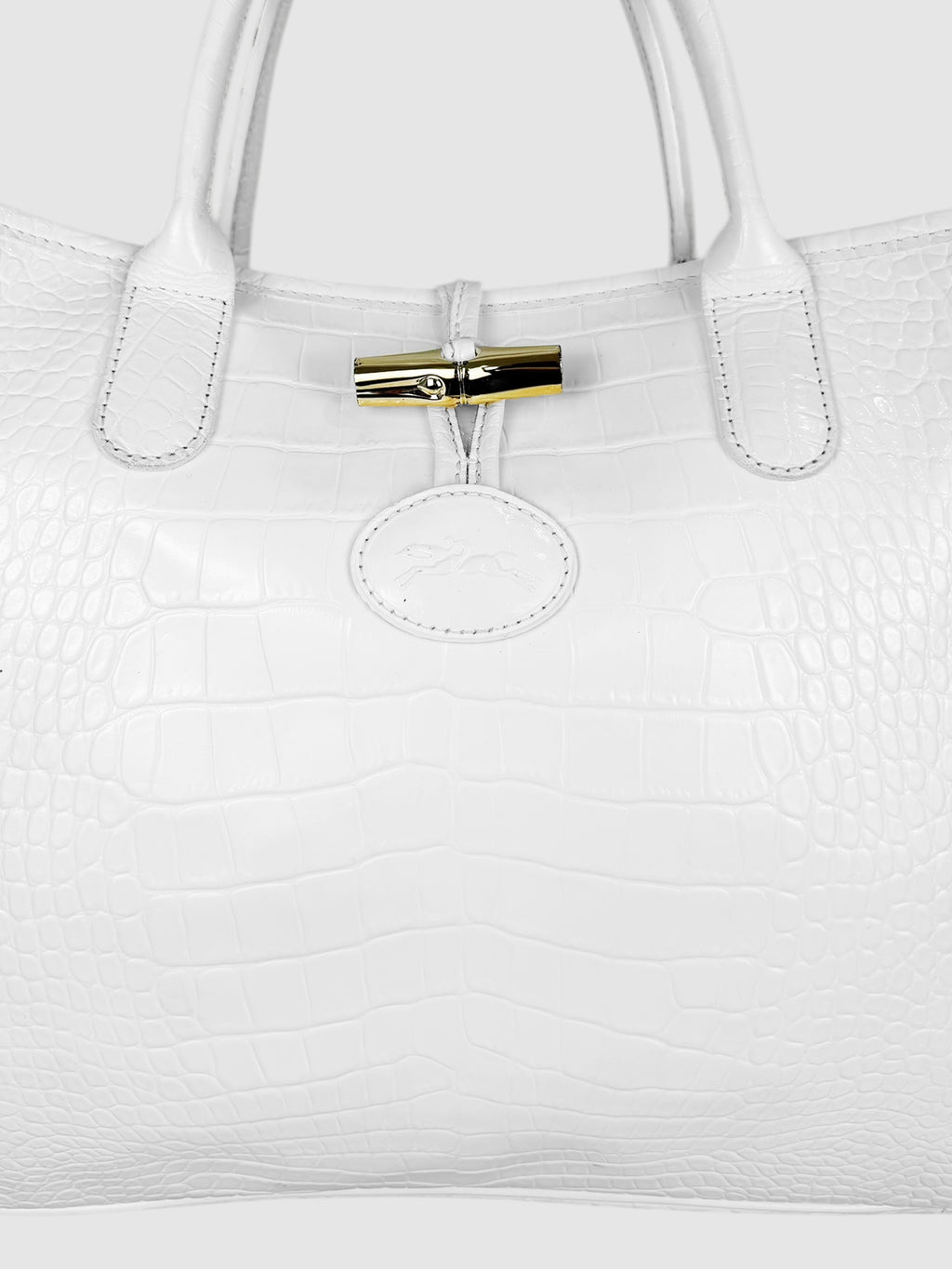 Croc-Embossed Roseau Bag