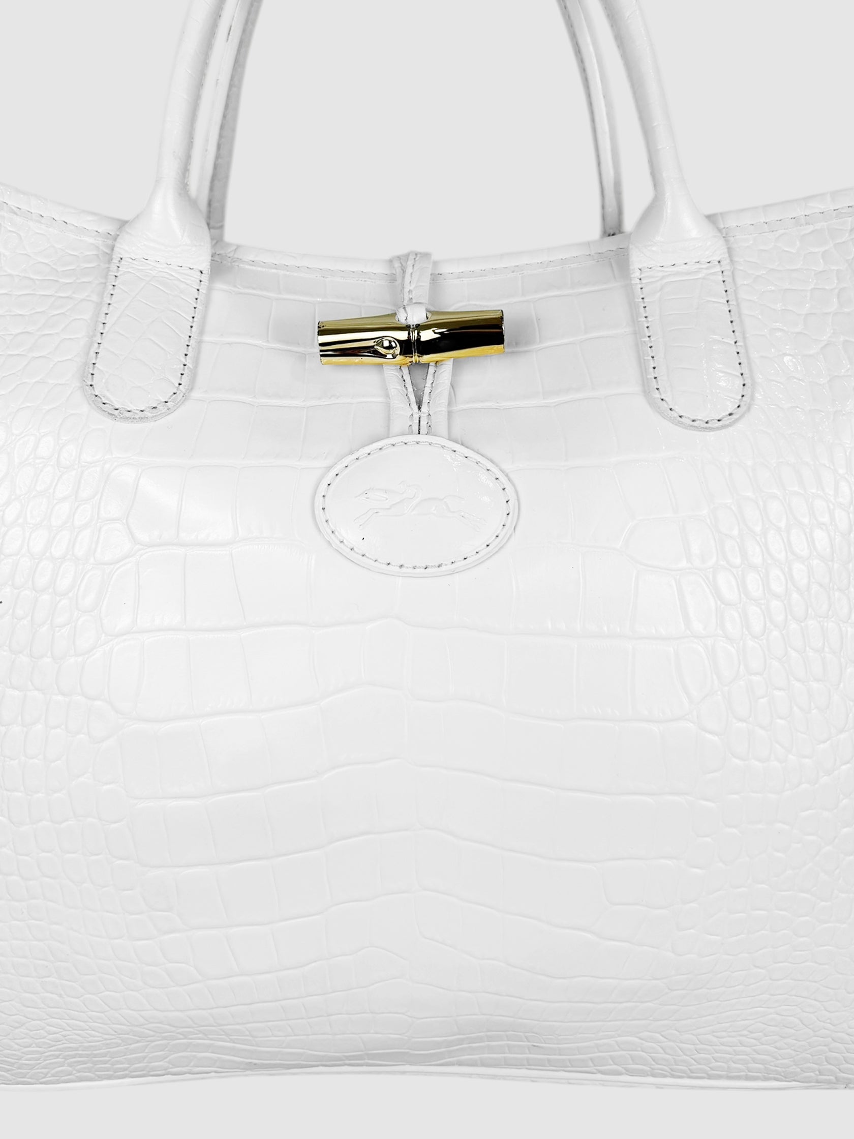 Croc-Embossed Roseau Bag