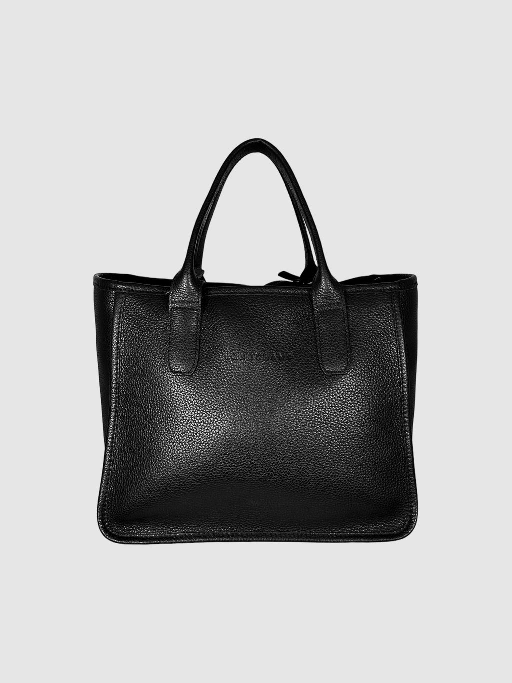 Longchamp Black Leather Le Foulonné Tote Bag Consignment Secondhand Designer Luxury Resale Toronto Trendy