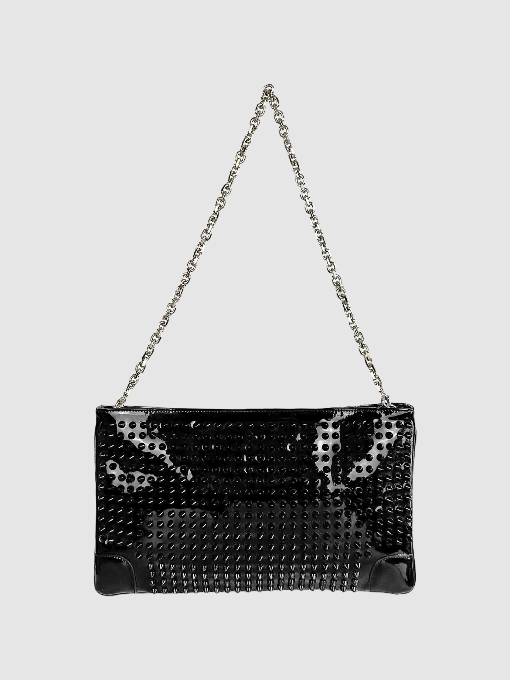Loubiposh Spiked Chain Strap Clutch