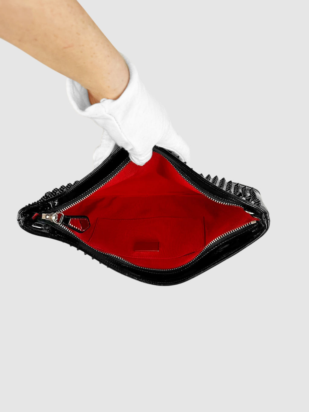 Loubiposh Spiked Chain Strap Clutch