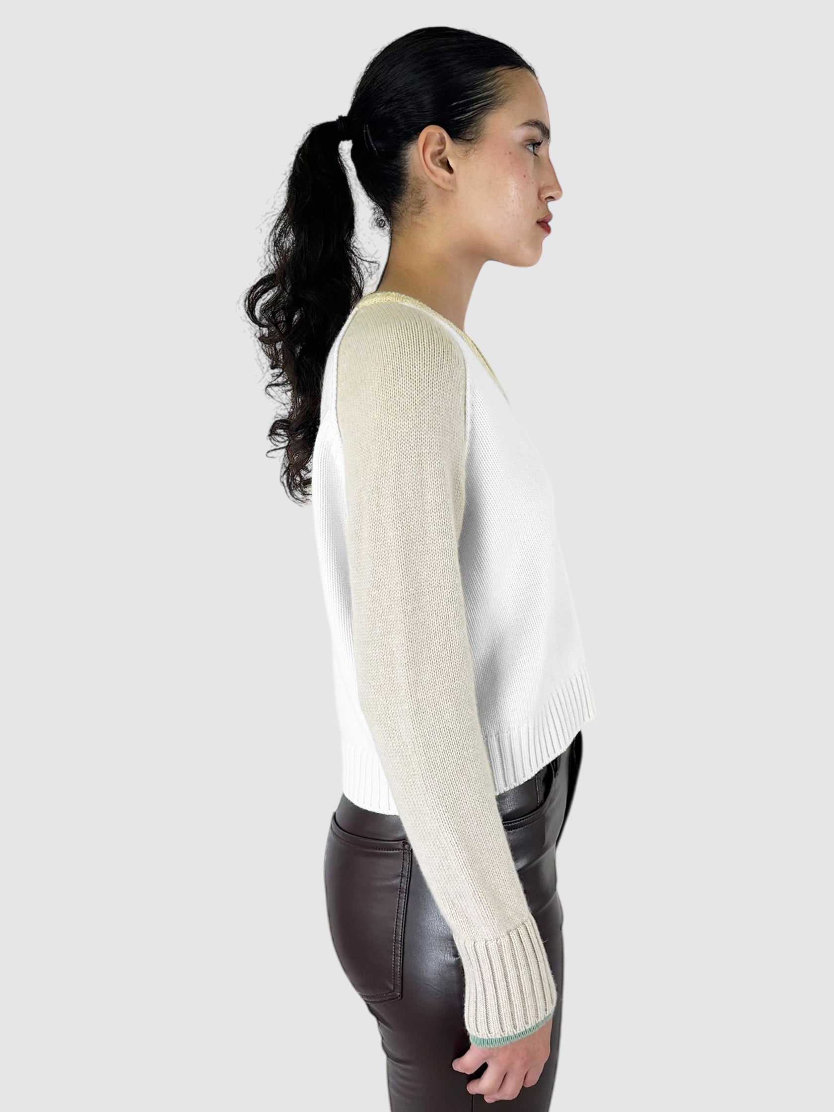 Cashmere V-Neck Sweater - Size 36