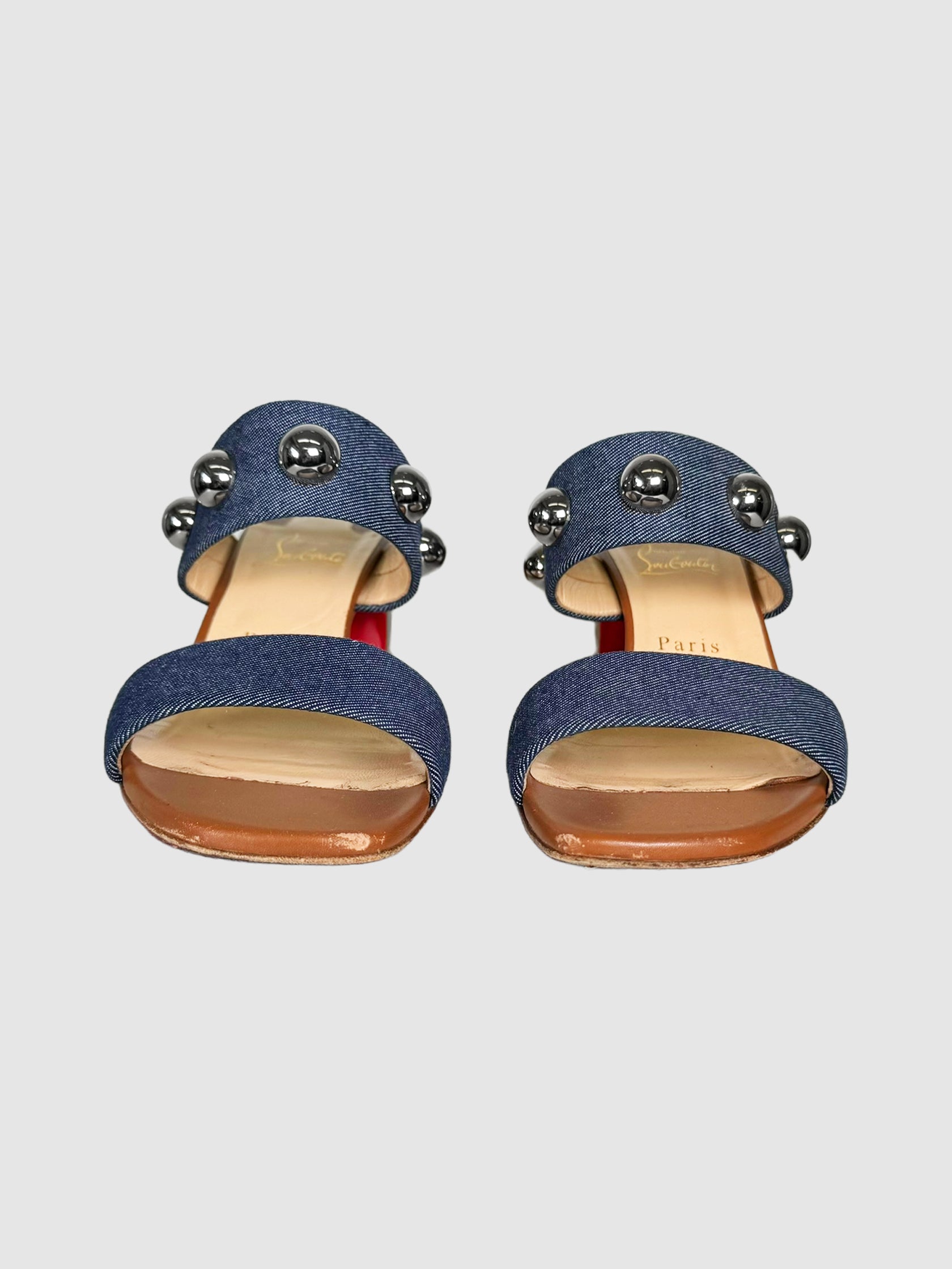 Denim 'Simple Bille' Heeled Sandals - Size 39