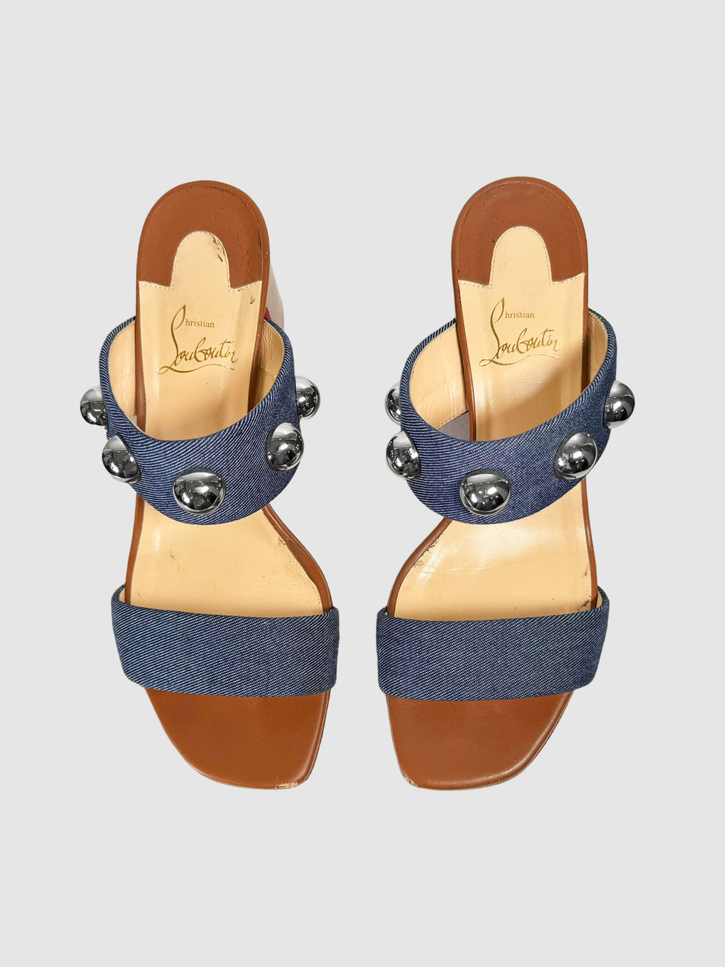 Denim 'Simple Bille' Heeled Sandals - Size 39