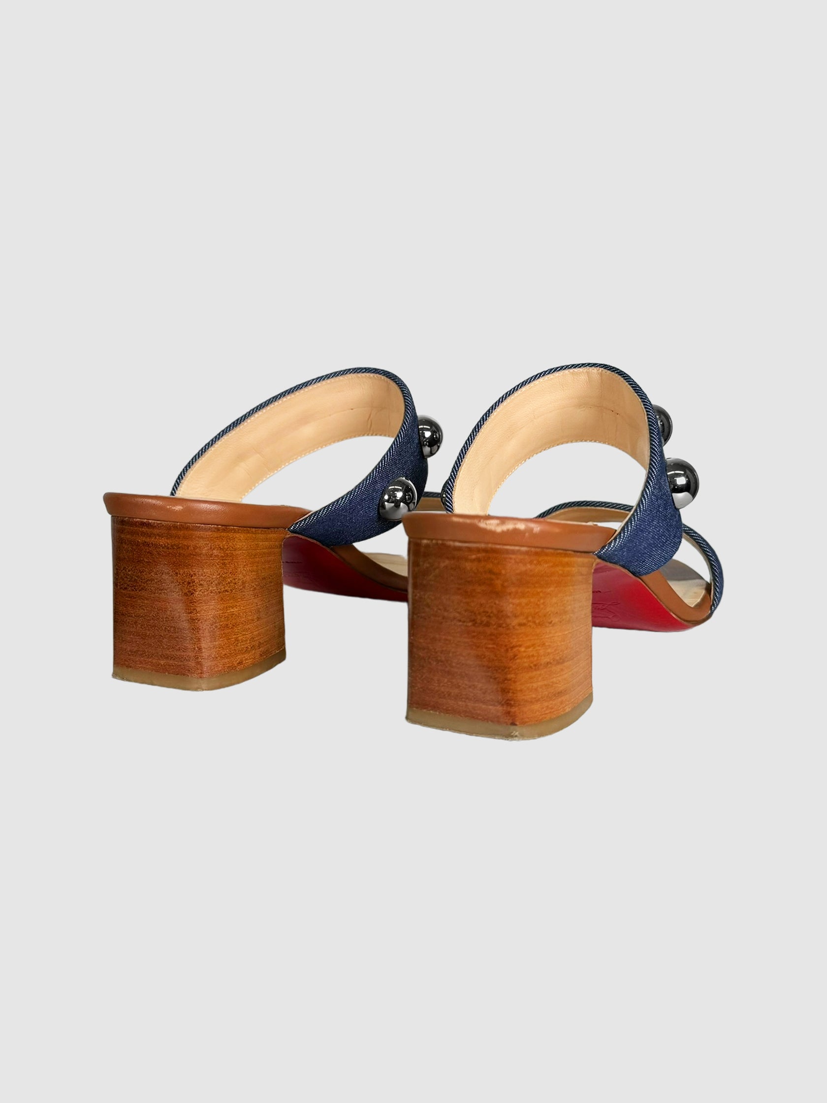 Denim 'Simple Bille' Heeled Sandals - Size 39