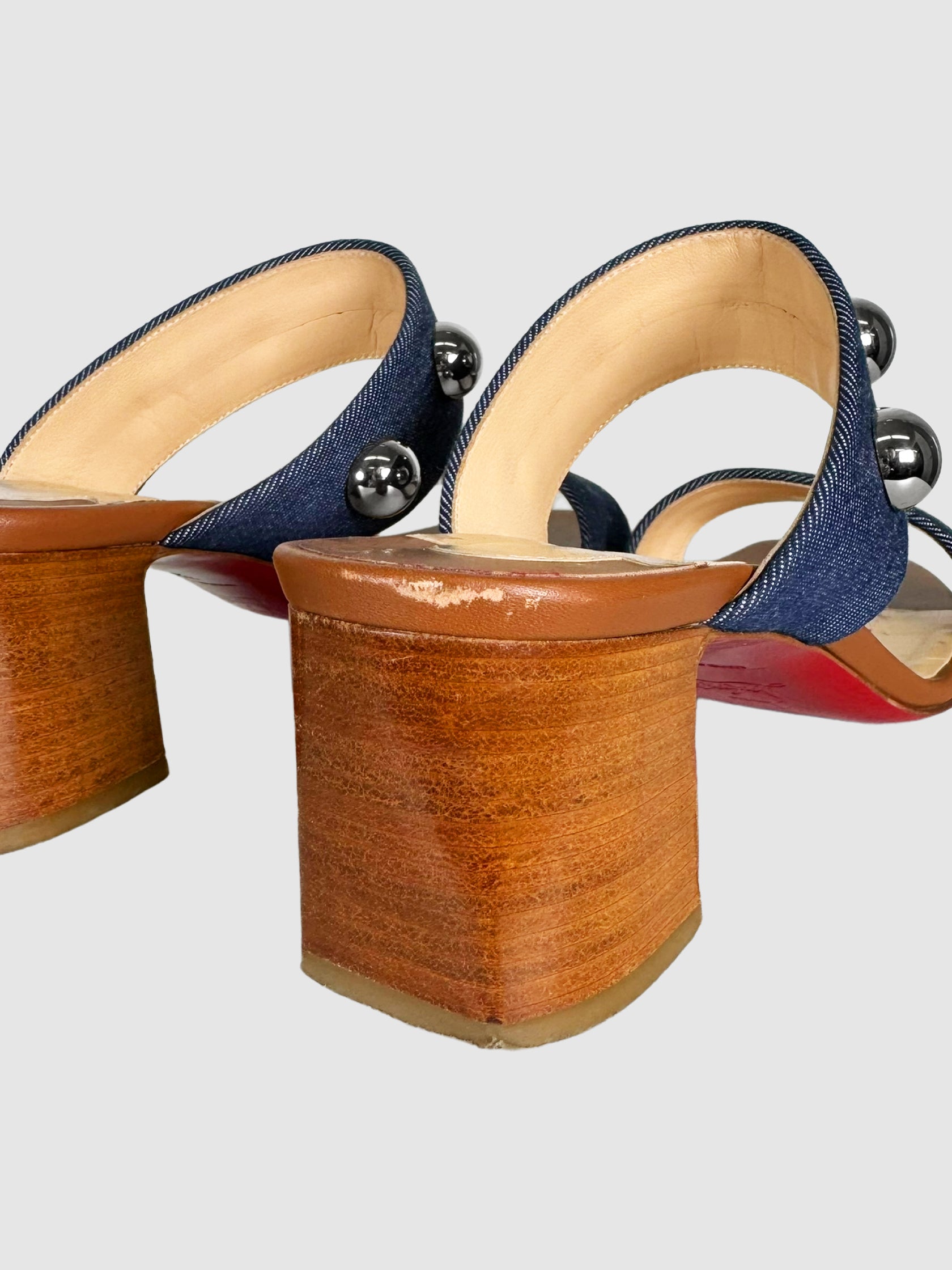 Denim 'Simple Bille' Heeled Sandals - Size 39