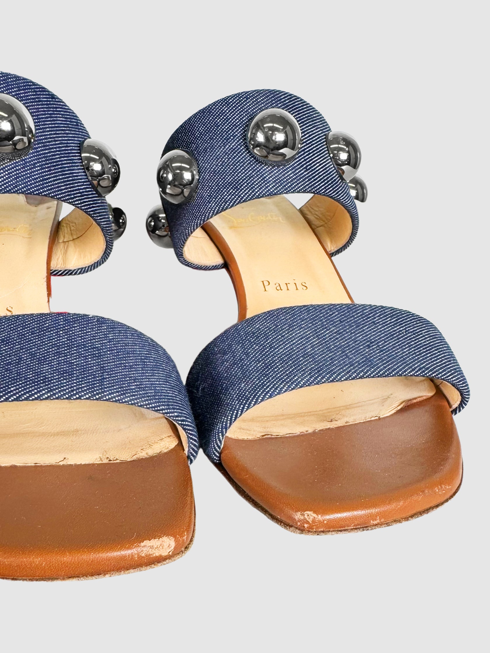 Denim 'Simple Bille' Heeled Sandals - Size 39