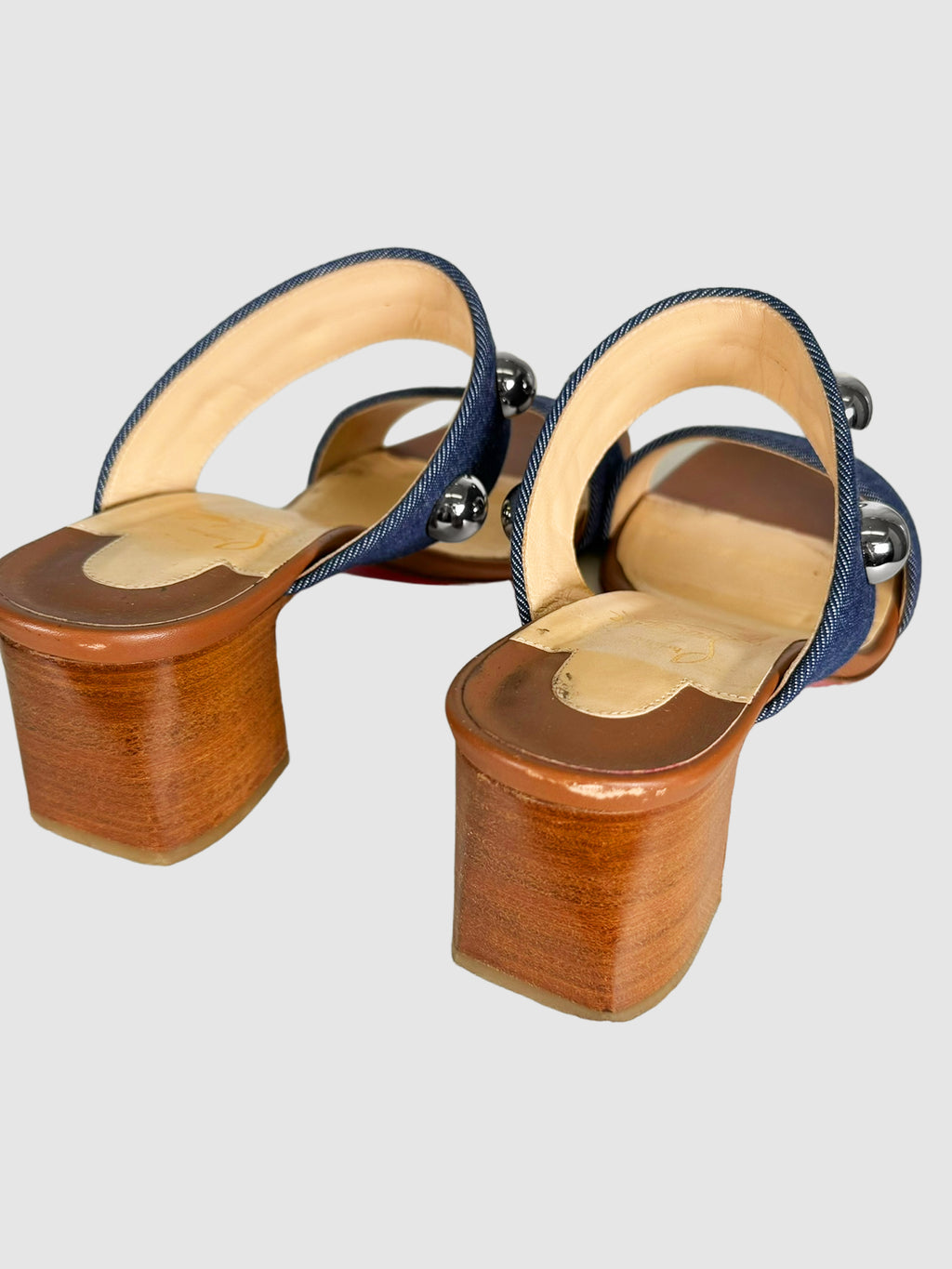 Denim 'Simple Bille' Heeled Sandals - Size 39