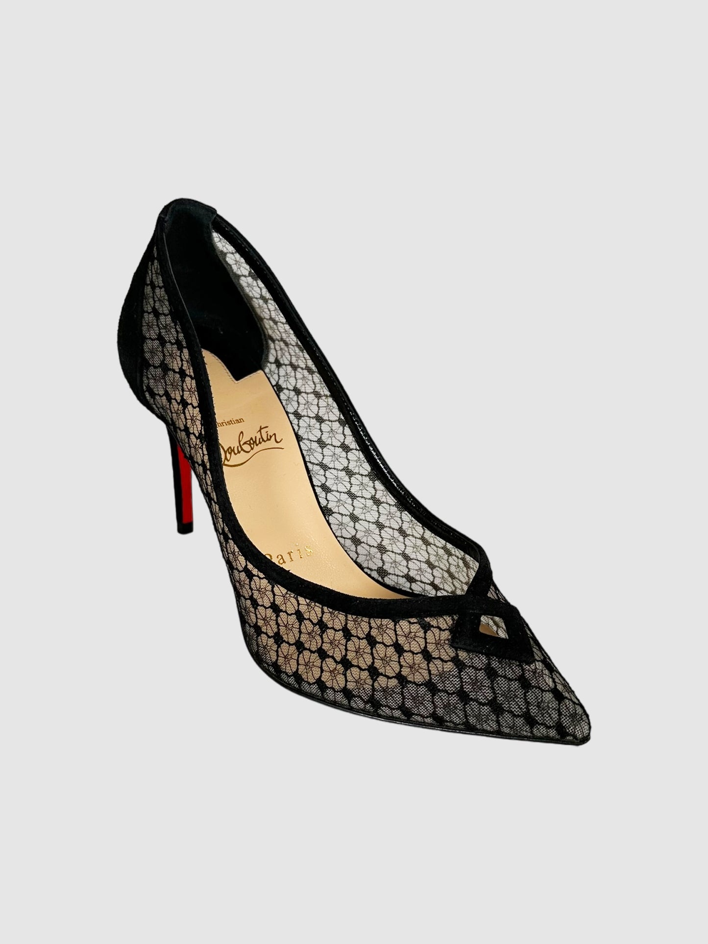 Christian Louboutin Black with Red Bottom Sheer Neoalto Pumps Size 36 Consignment Secondhand Designer Luxury Resale Toronto Trendy