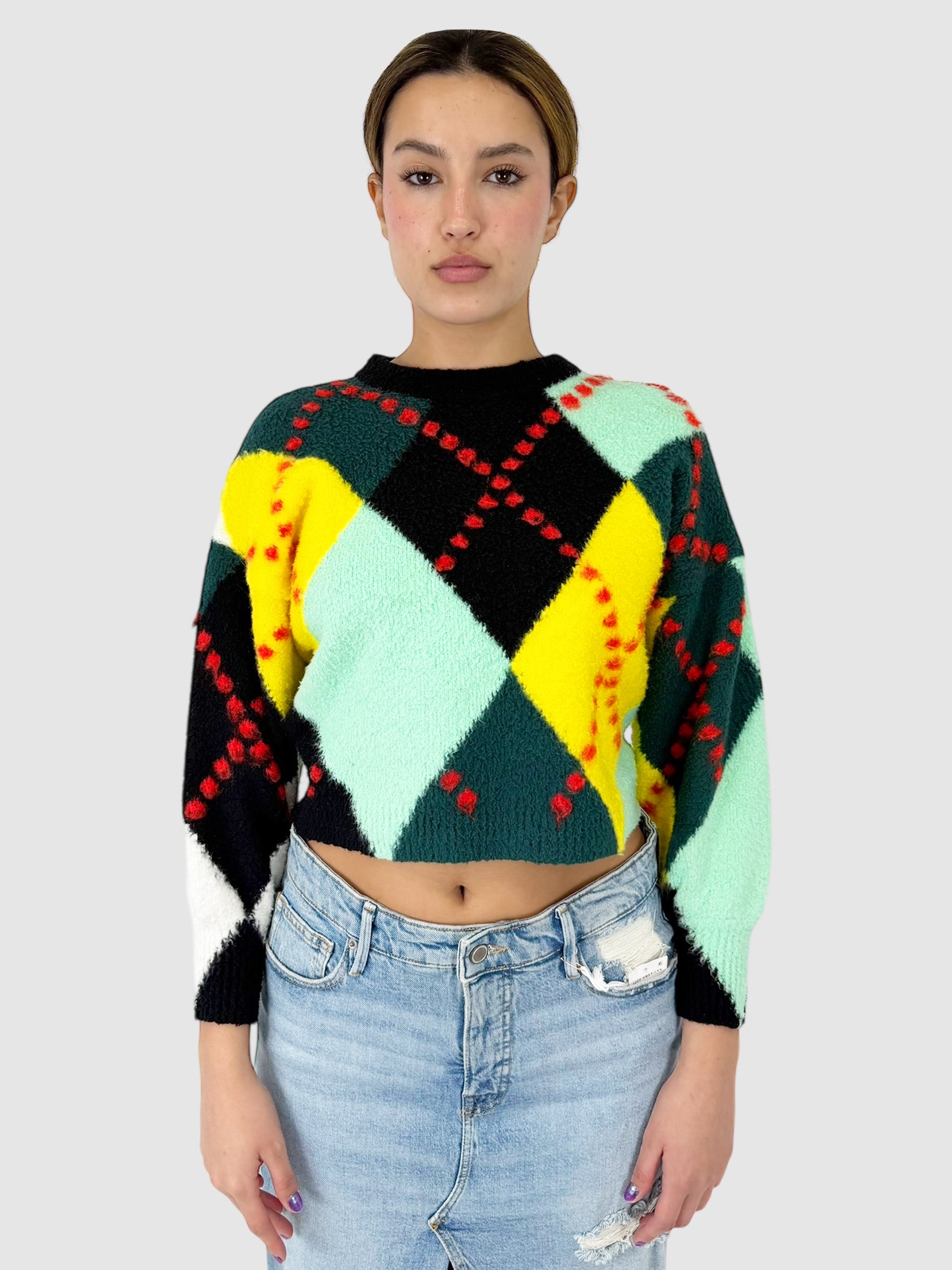 Argyle Cropped Sweater
