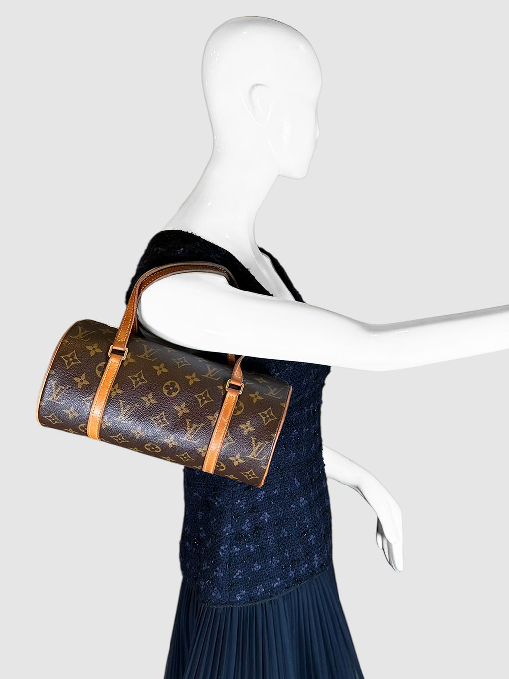 Louis Vuitton Brown Monogram Canvas and Leather Papillon 26 Shoulder Bag Luxury Designer Resale Consignment Secondhand Toronto