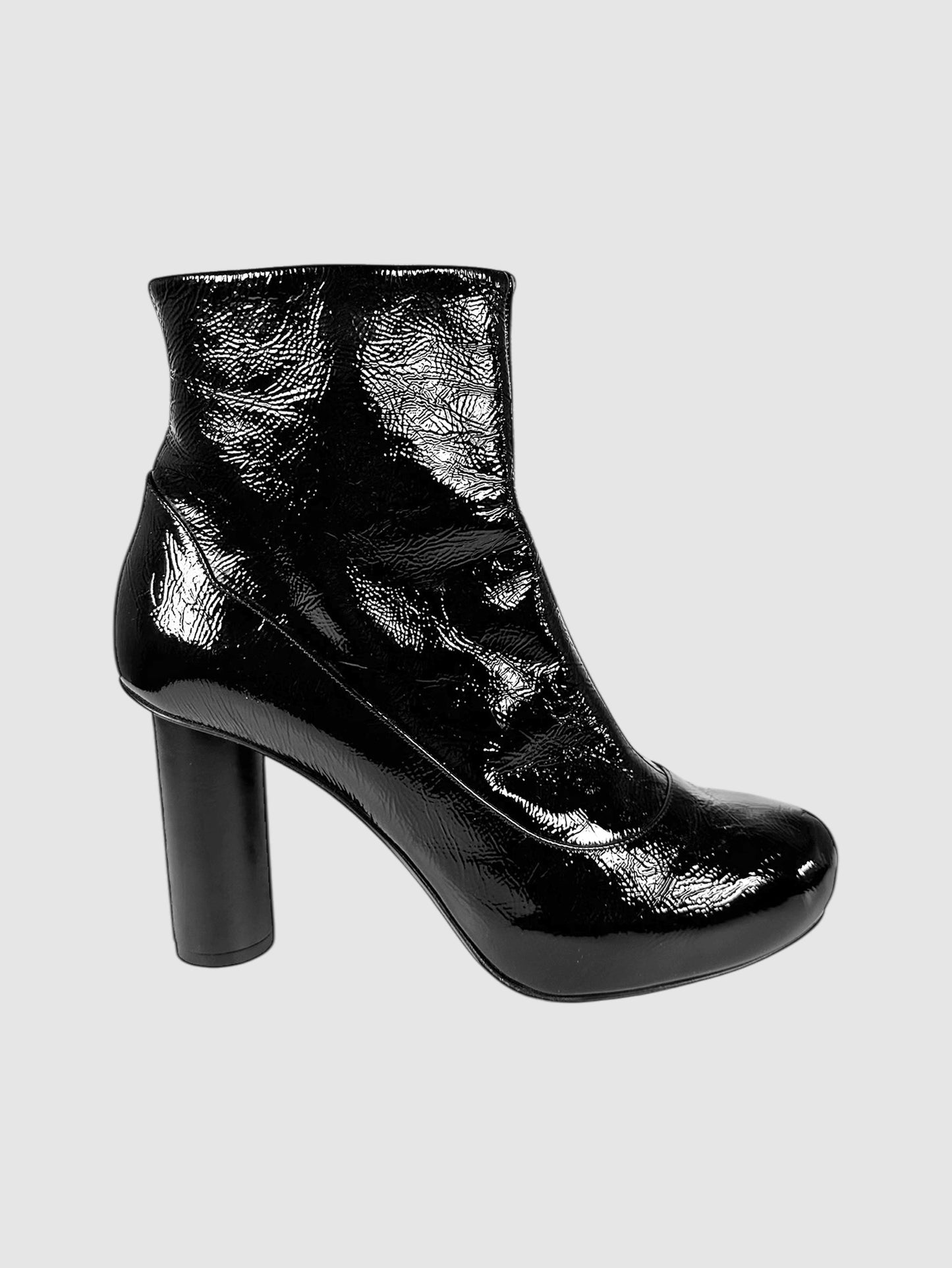 Patent Heeled Ankle Boots - Size 38.5