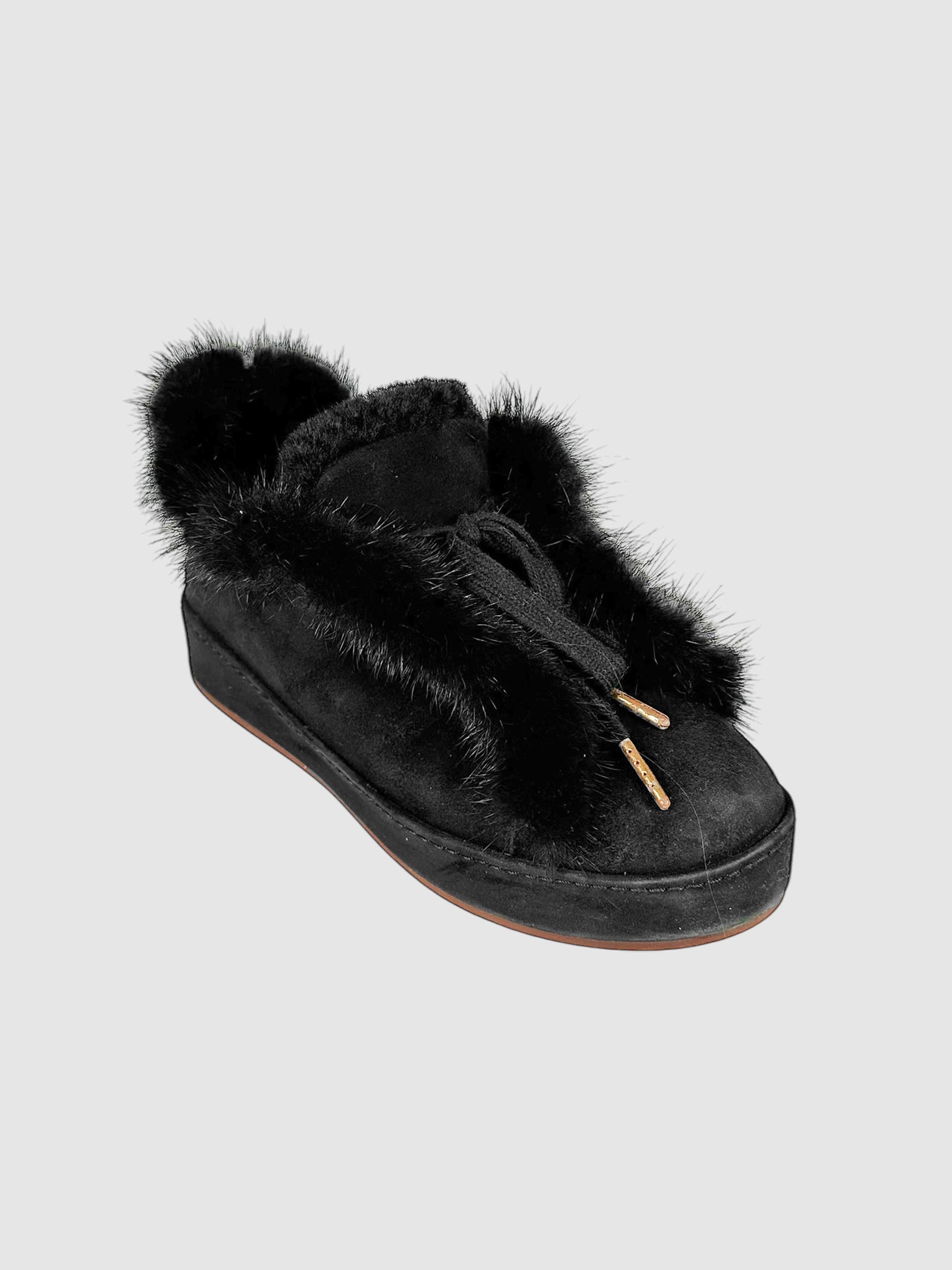 Fur Trim Sneakers