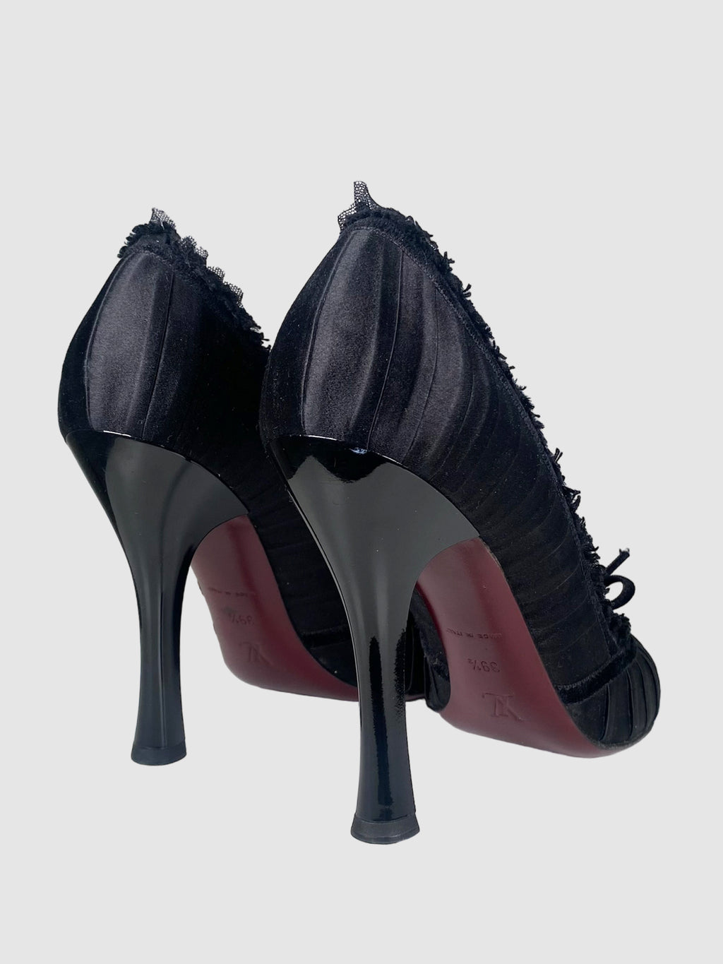 Satin Frill Trim Pumps - Size 39.5