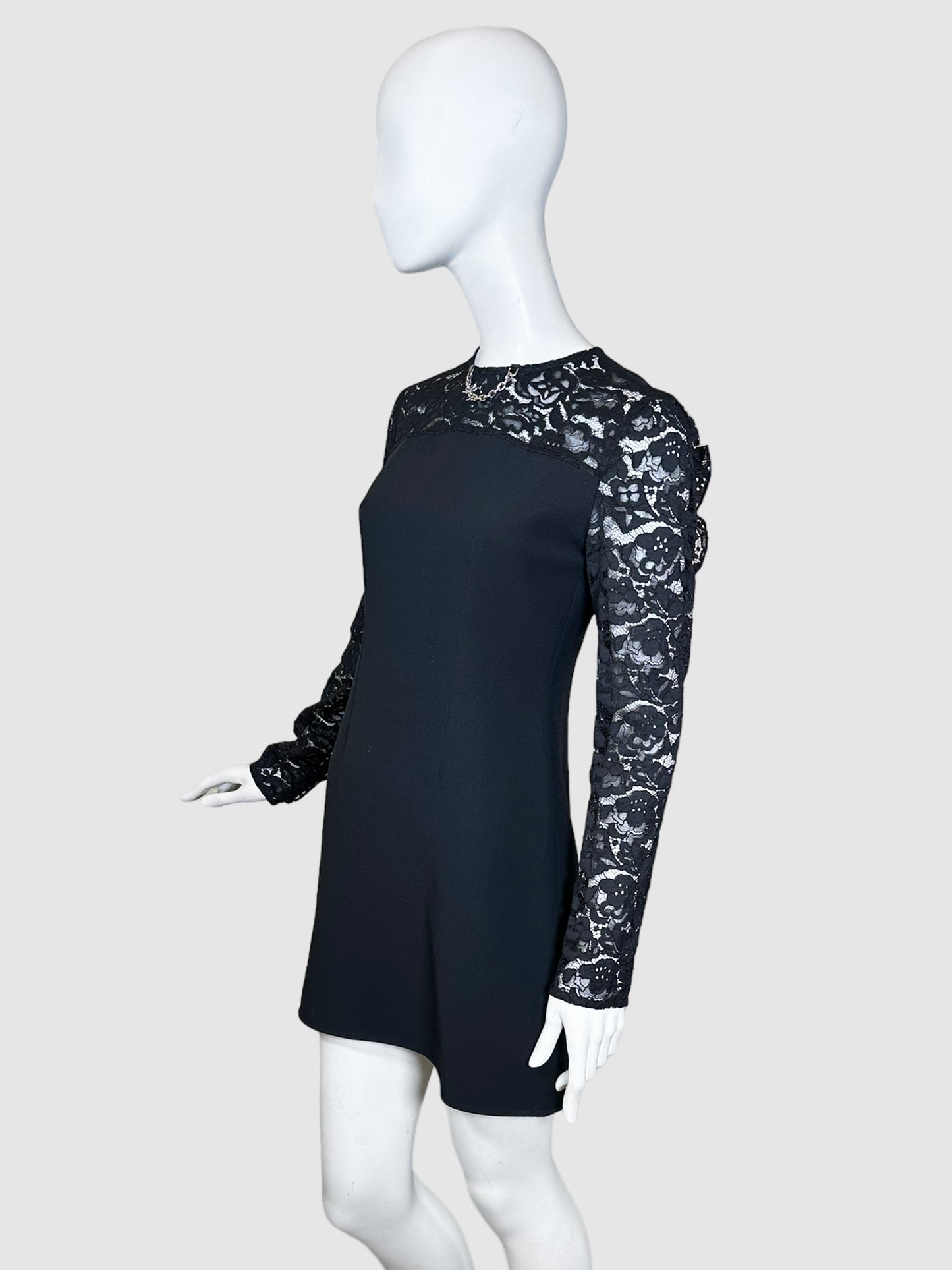 Louis Vuitton Lace Frill Sleeve Dress - Size S