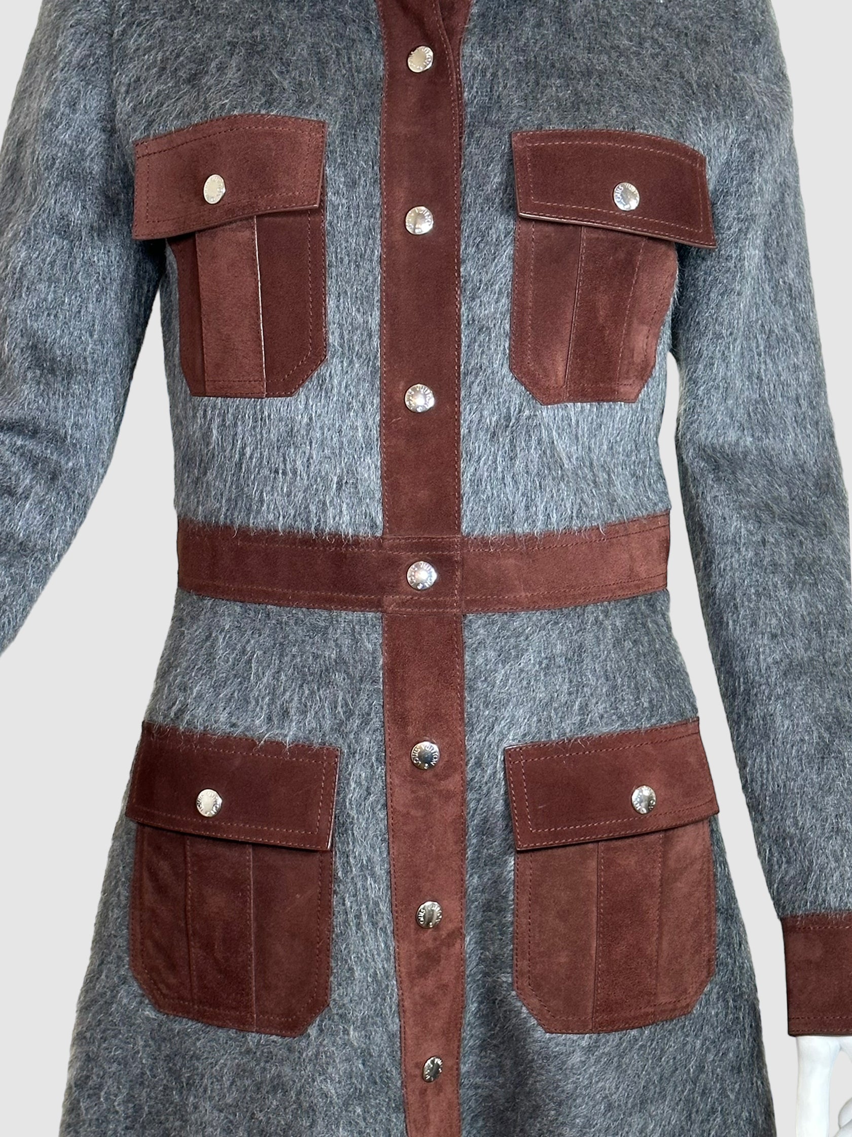 Louis Vuitton Wool Blend Suede Accent Coat - Size M