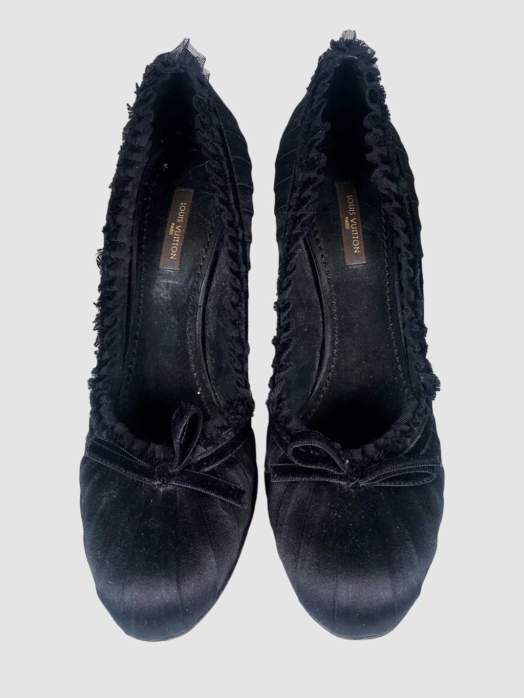 Satin Frill Trim Pumps - Size 39.5