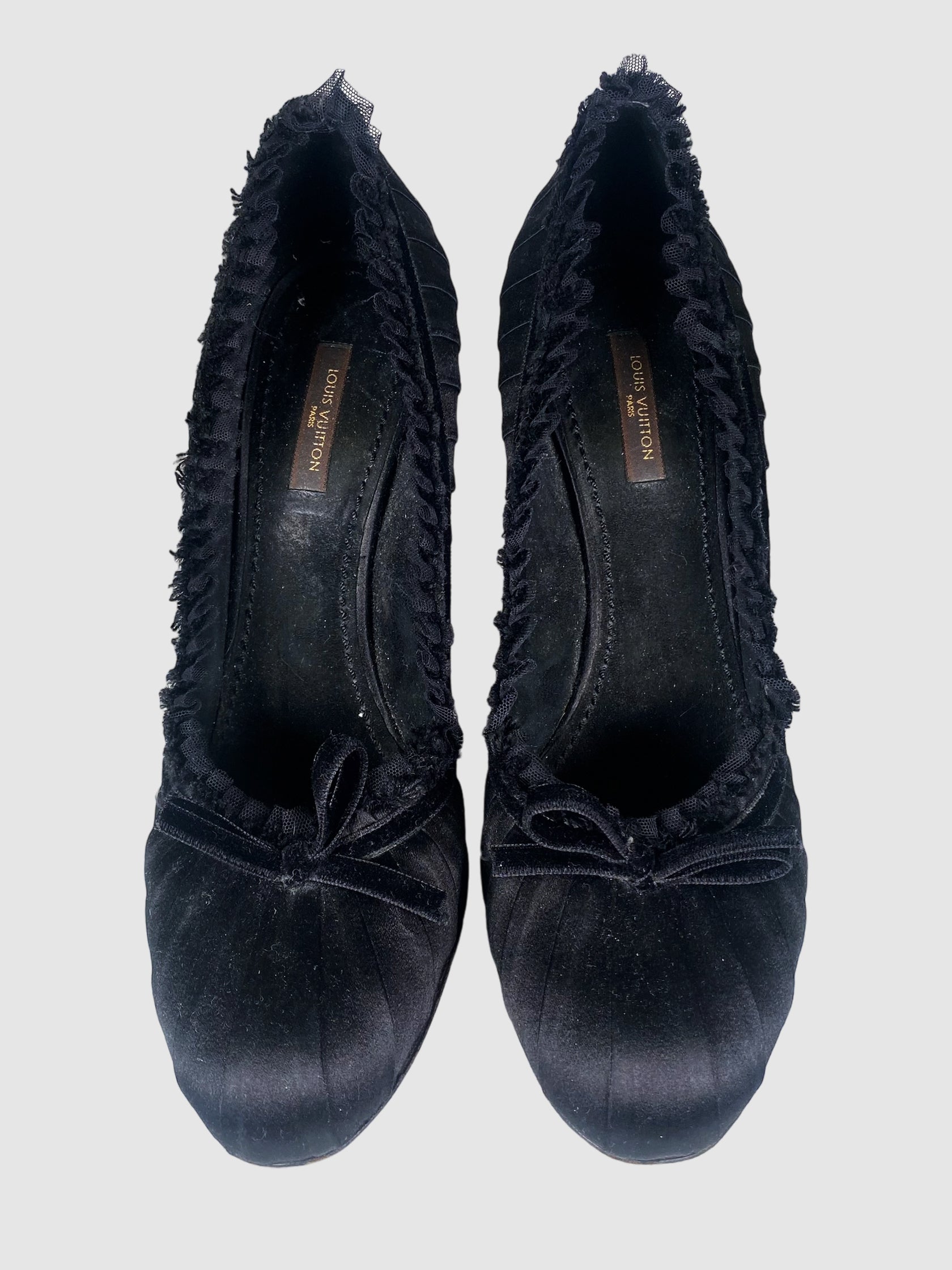 Satin Frill Trim Pumps - Size 39.5