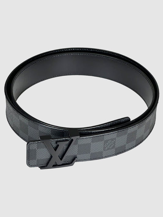 Damier Graphite Pattern Leather Belt - Size 48