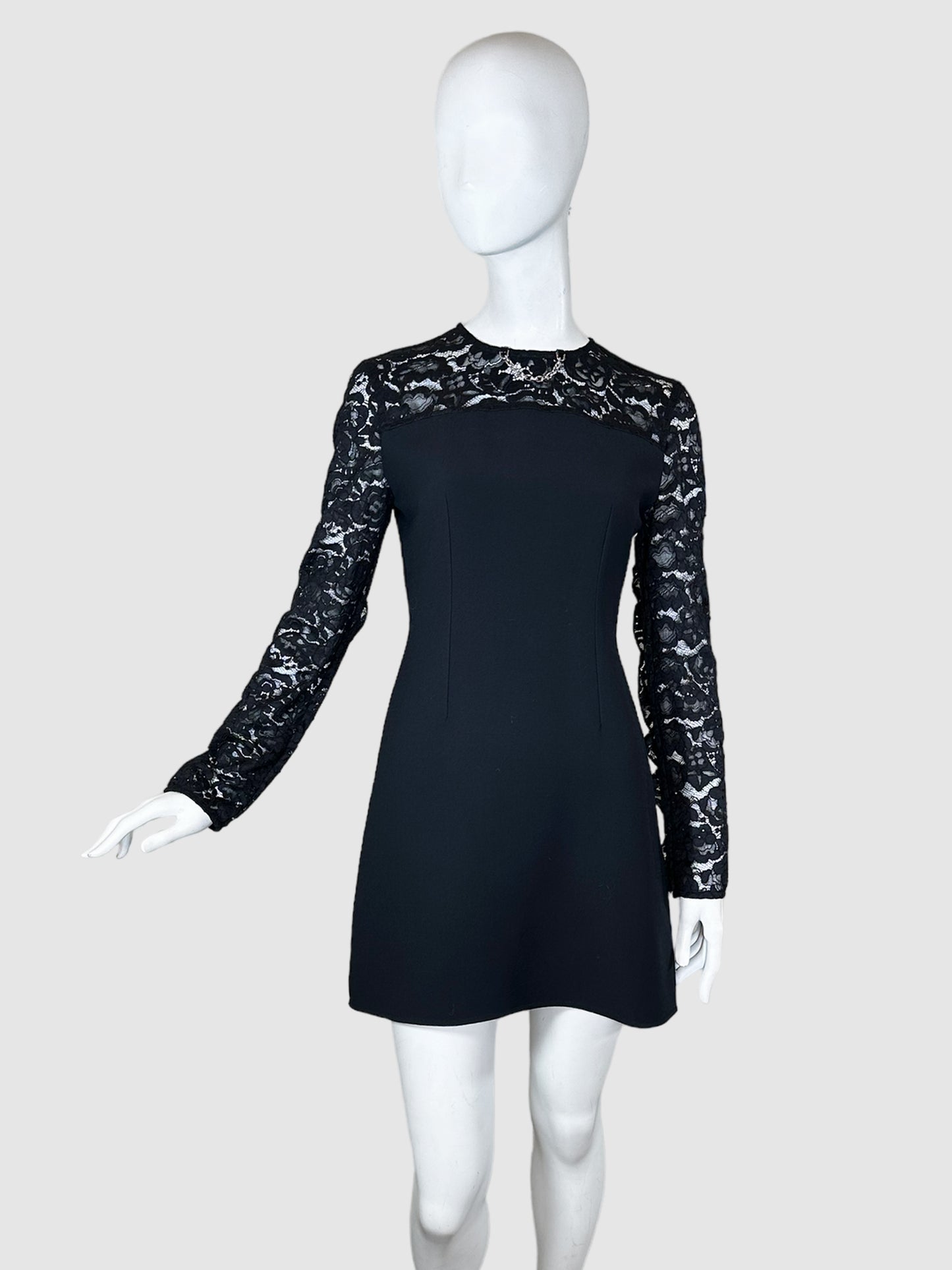 Louis Vuitton Lace Frill Sleeve Dress - Size S