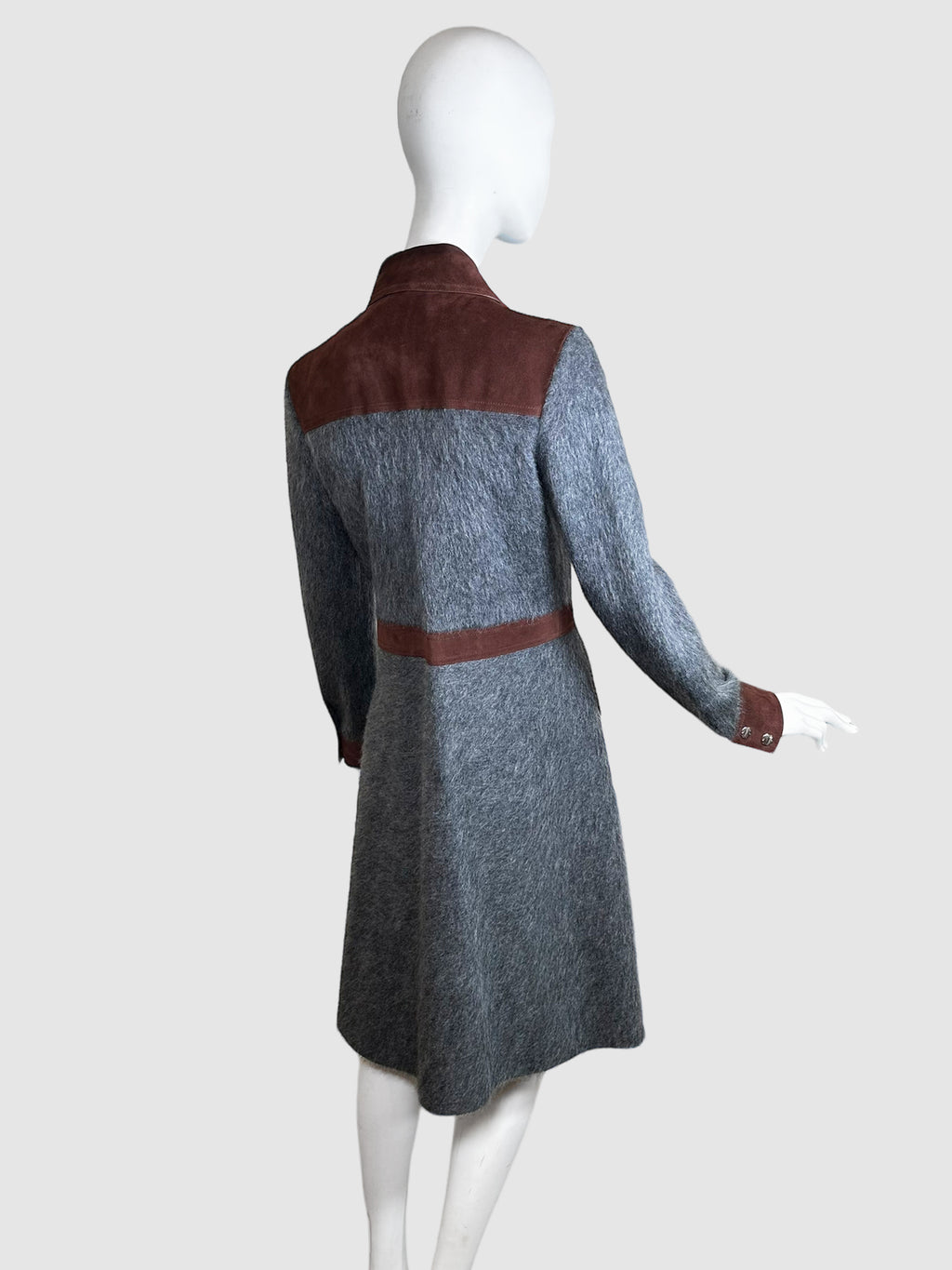 Louis Vuitton Wool Blend Suede Accent Coat - Size M