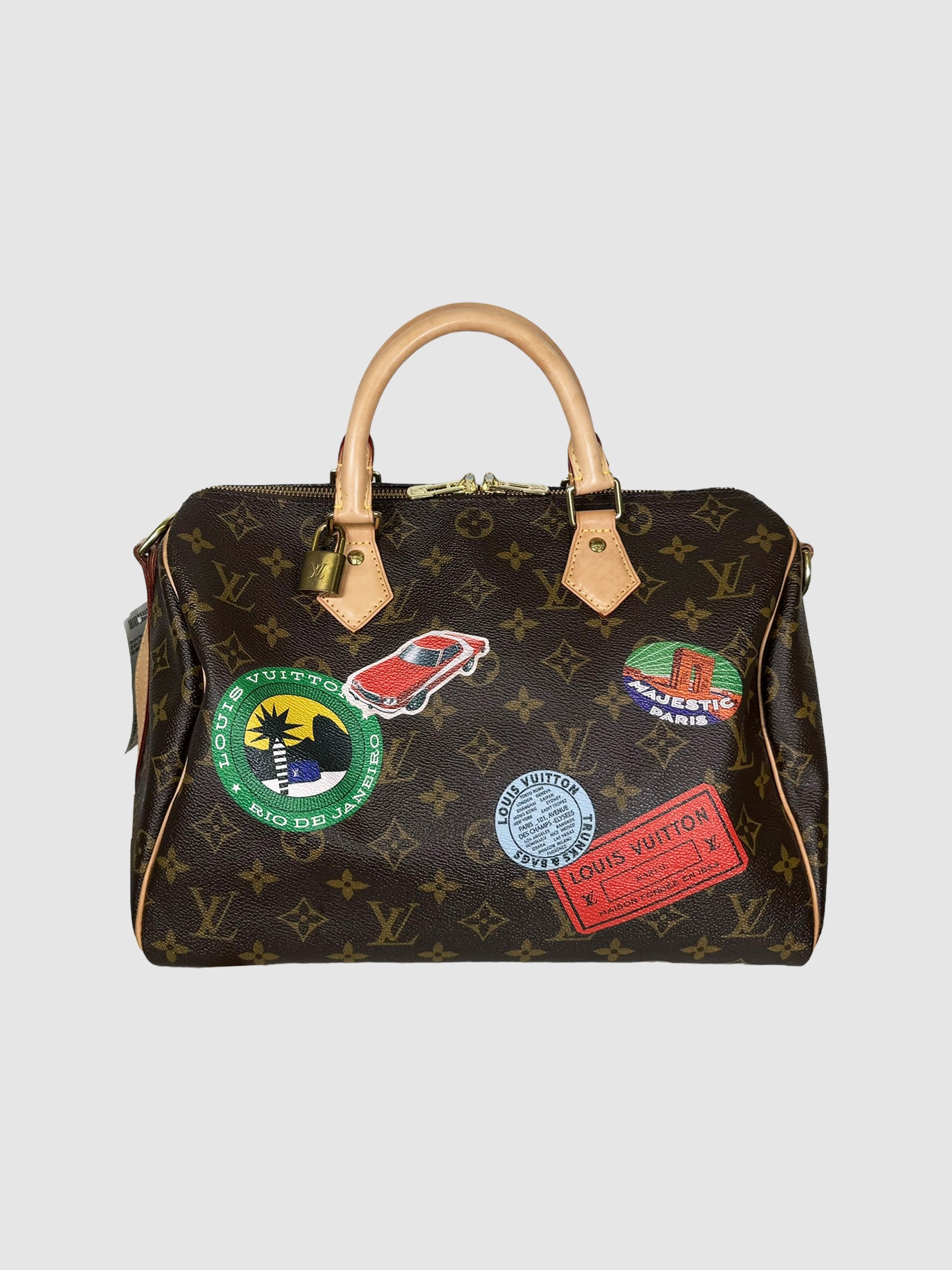 Louis vuitton world tour speedy black handles sale