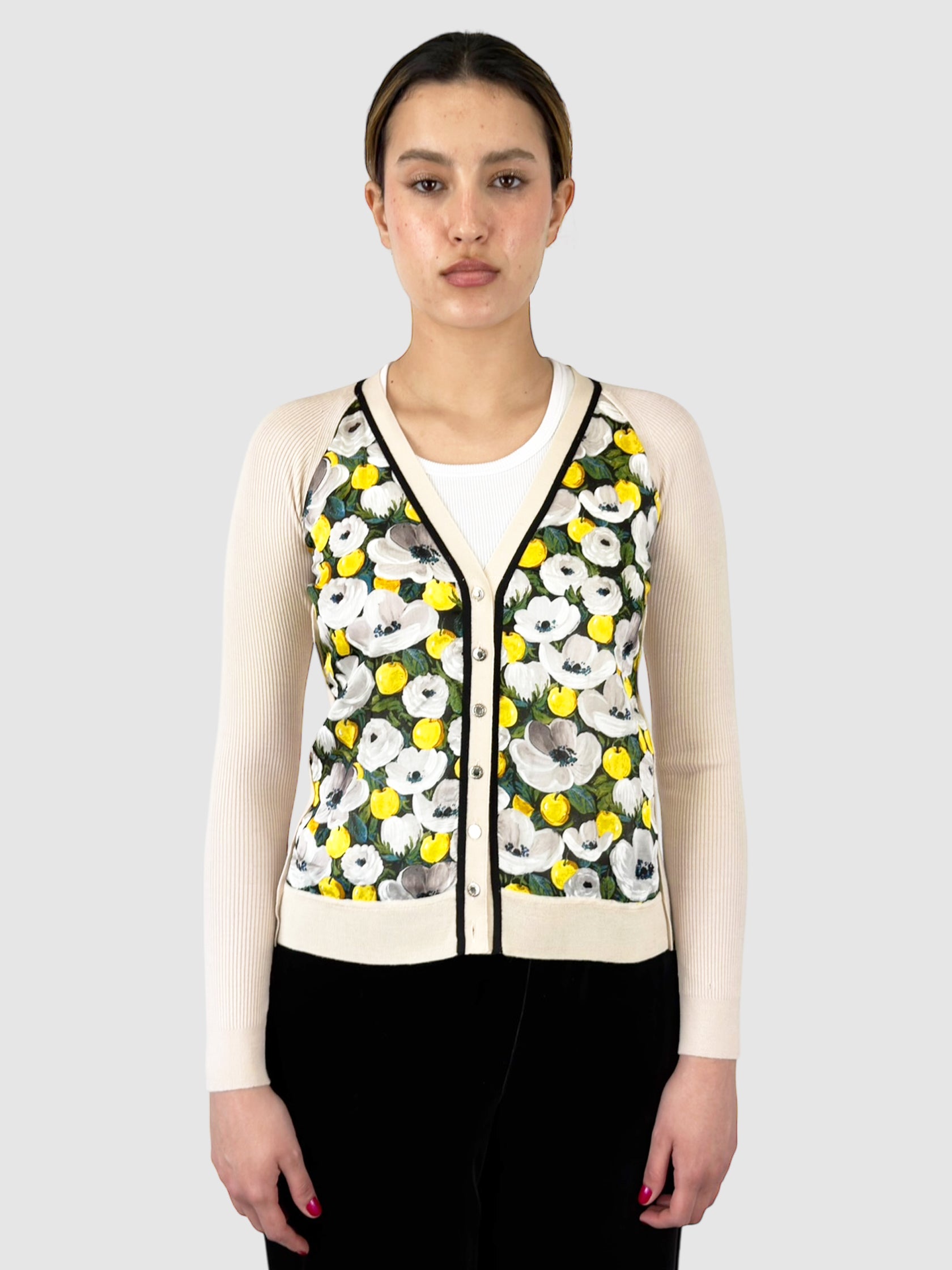 Wool Floral Cardigan