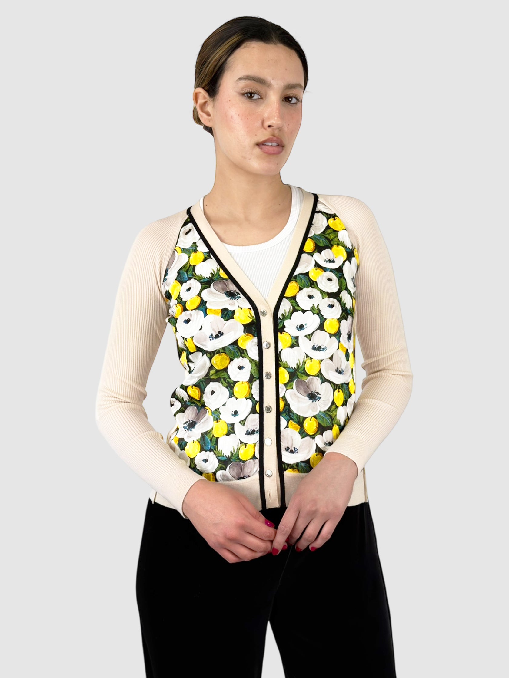 Wool Floral Cardigan