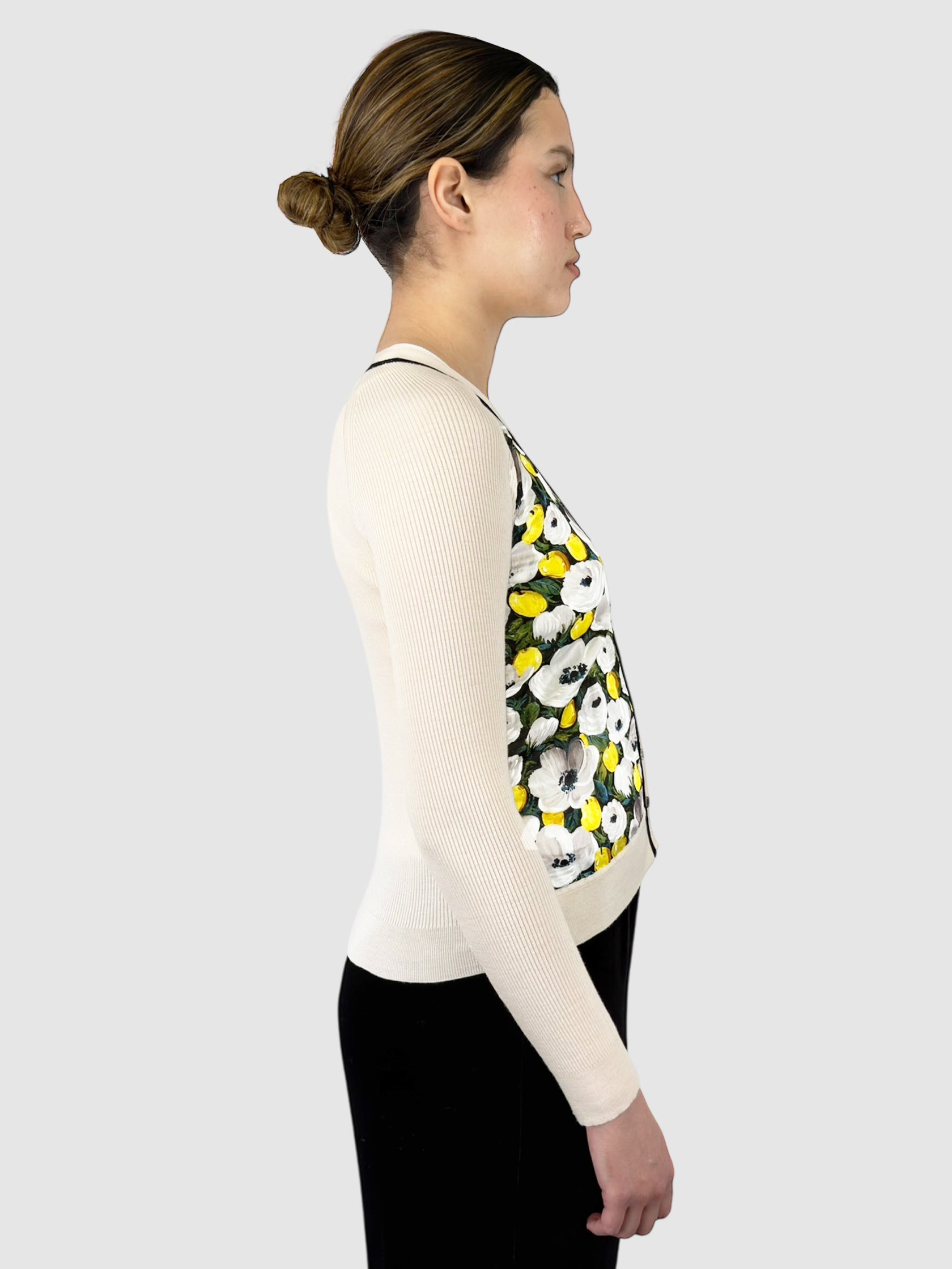 Wool Floral Cardigan