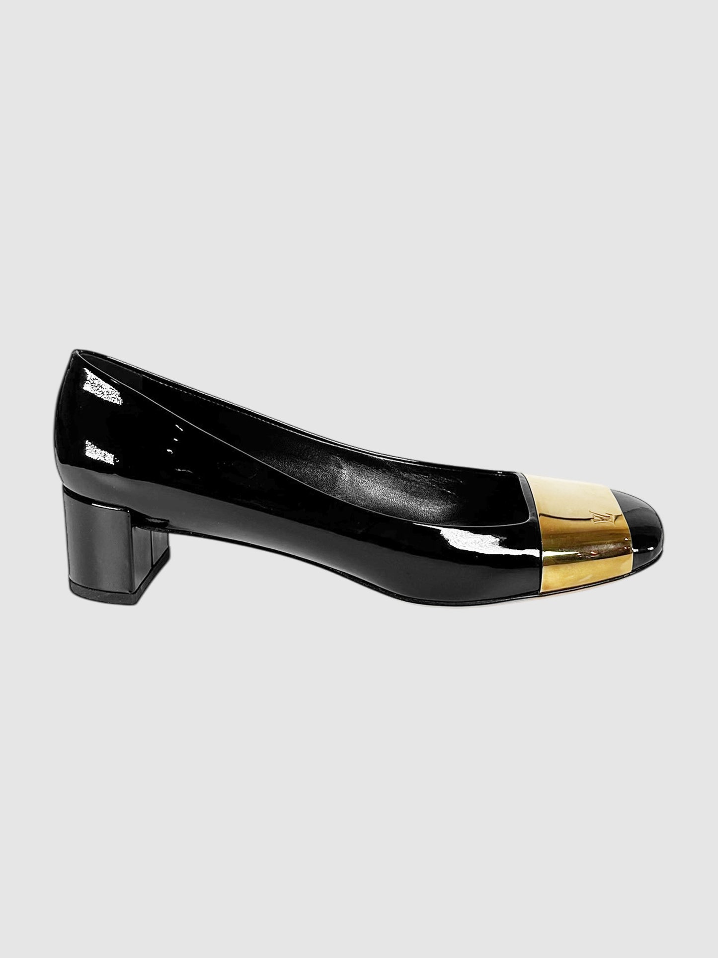 Logo Plate Block Heel Pumps - Size 38