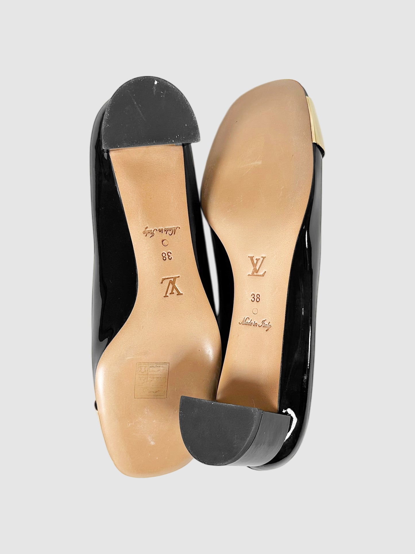 Logo Plate Block Heel Pumps - Size 38