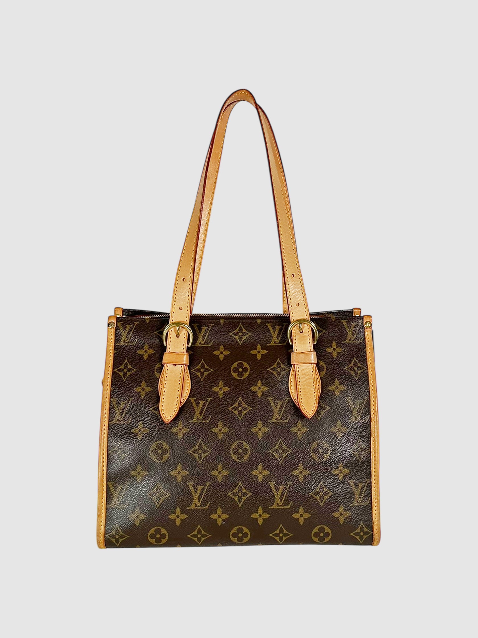 Louis Vuitton Brown Monogram Canvas and Leather Popincourt Haut Shoulder Bag Luxury Designer Resale Consignment Toronto Secondhand