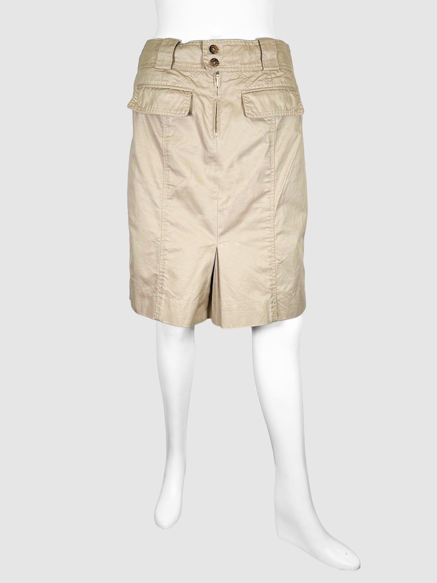 Louis Vuitton Khaki Knee Length Cargo Skirt Size 40 Consignment Secondhand Designer Luxury Resale Toronto Trendy