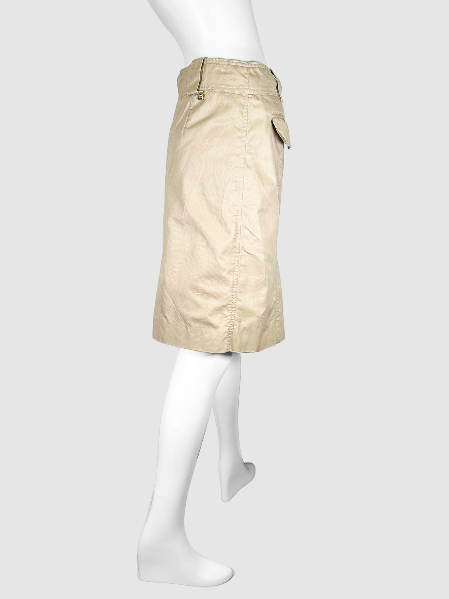 Khaki Knee Length Skirt - Size 40