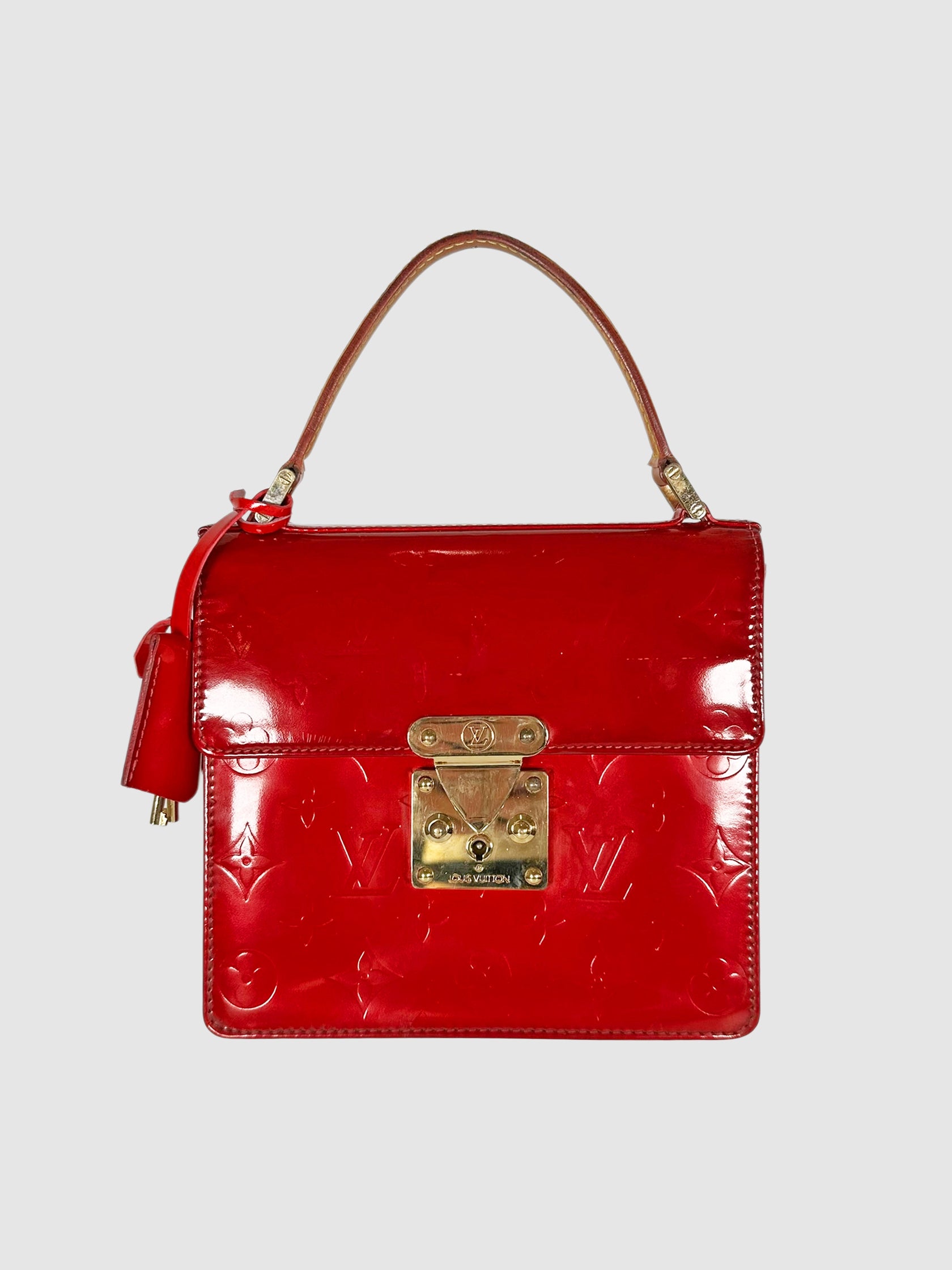 Louis Vuitton Red Vernis Patent Leather Monogram Spring Street Bag Luxury Designer Resale Consignment Canada Toronto