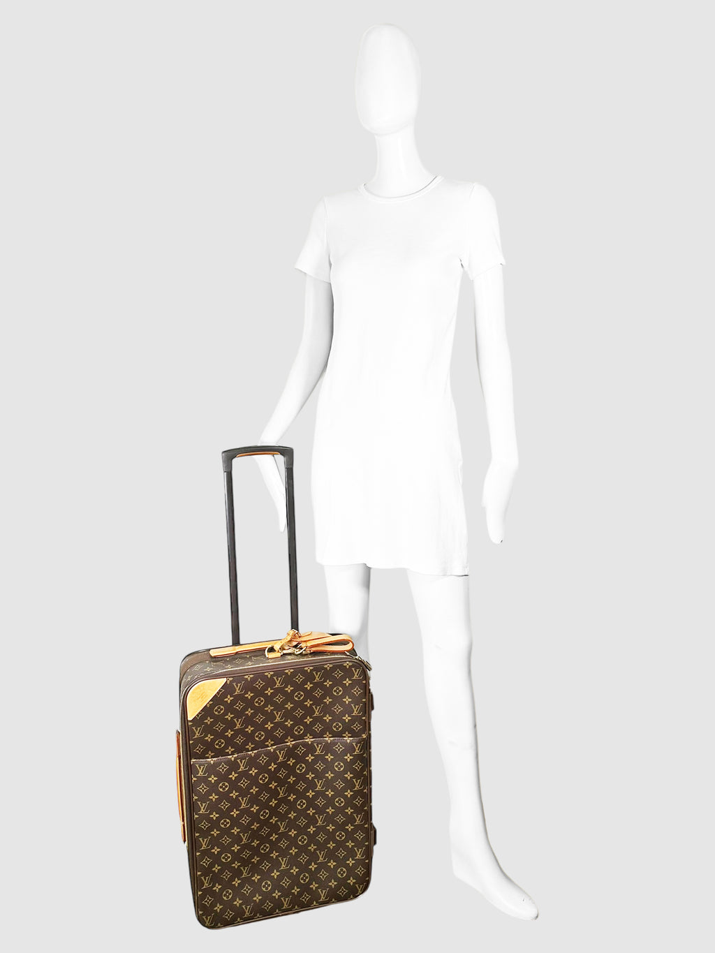 Louis Vuitton Brown Monogram Coated Canvas Pegasus 55 Rolling Suitcase Luxury Designer Resale Consignment Toronto