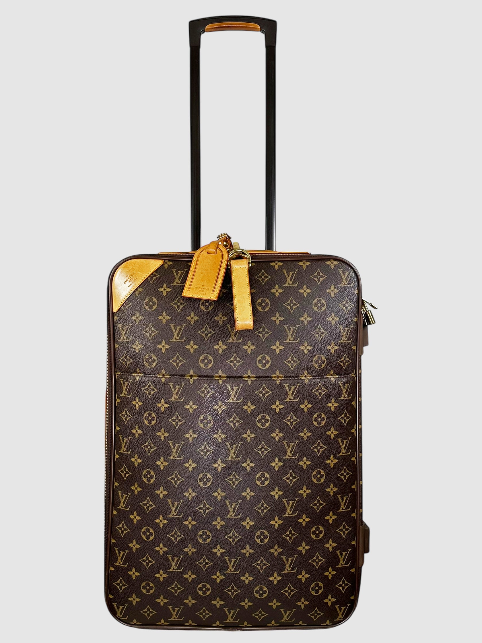 Louis Vuitton Brown Monogram Coated Canvas Pegasus 55 Rolling Suitcase Luxury Designer Resale Consignment Toronto