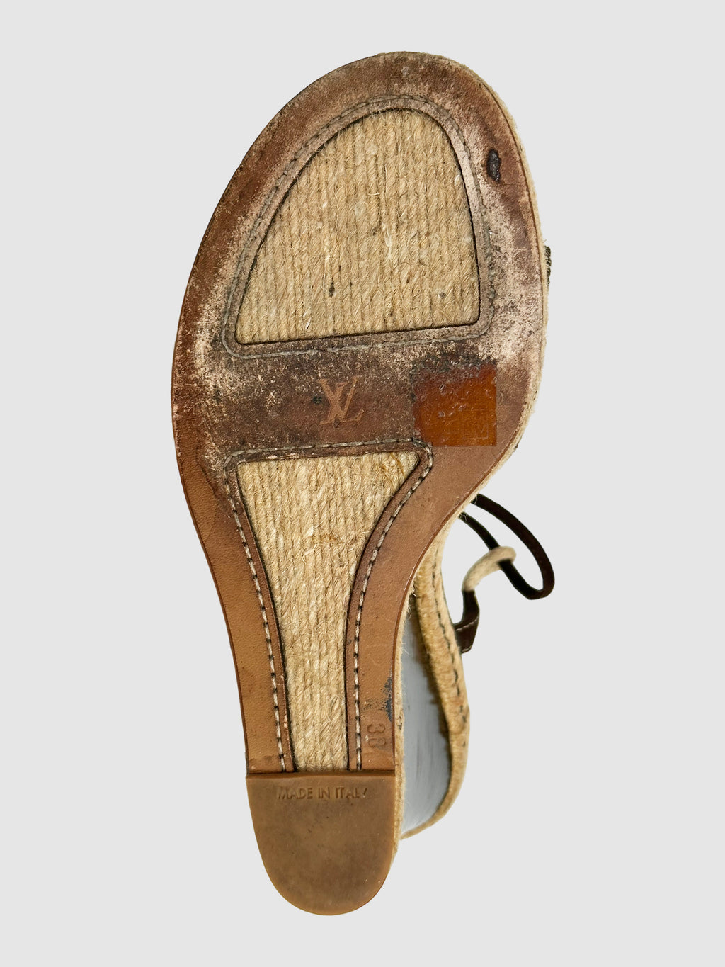 Suede Wedge Sandals - Size 38