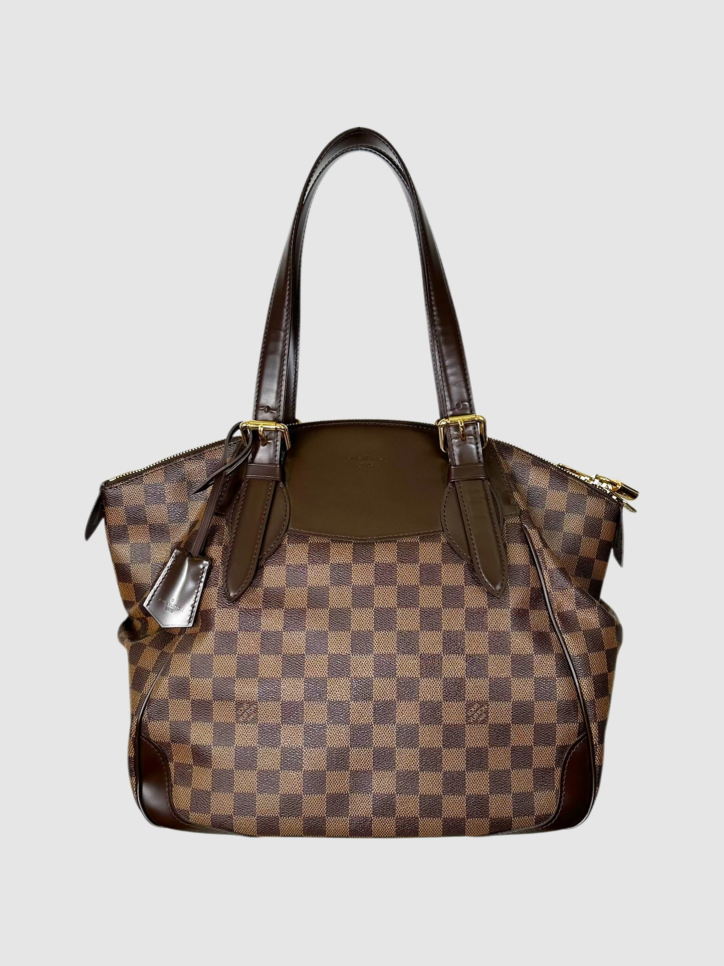 Louis Vuitton Brown Canvas and Leather 2010 Damier Ebene Verona MM Bag Luxury Designer Resale Consignment Canada Toronto