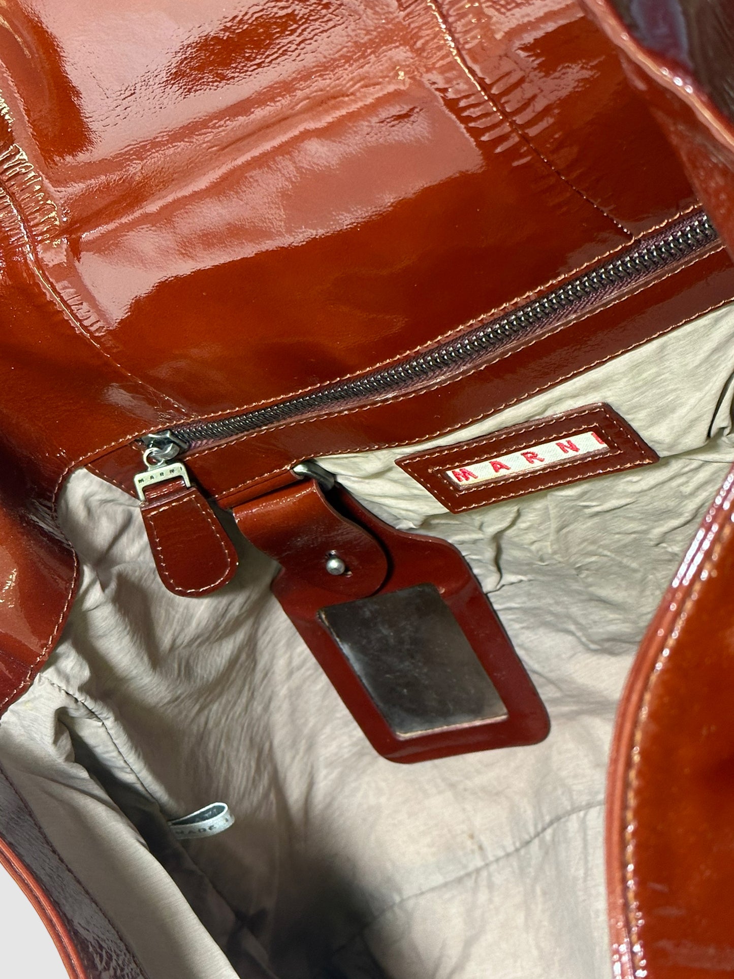 Patent Leather Handle Bag