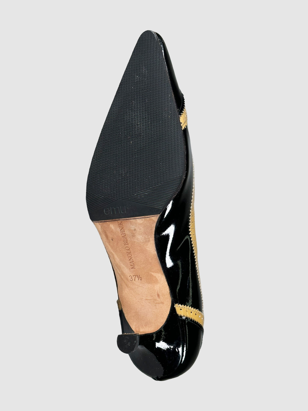 Patent Leather Contrast Stitch Pumps - Size 37.5