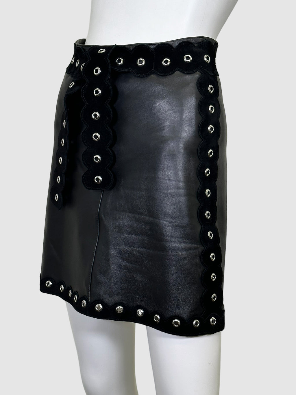 Maje Leather Mini Skirt - Size M