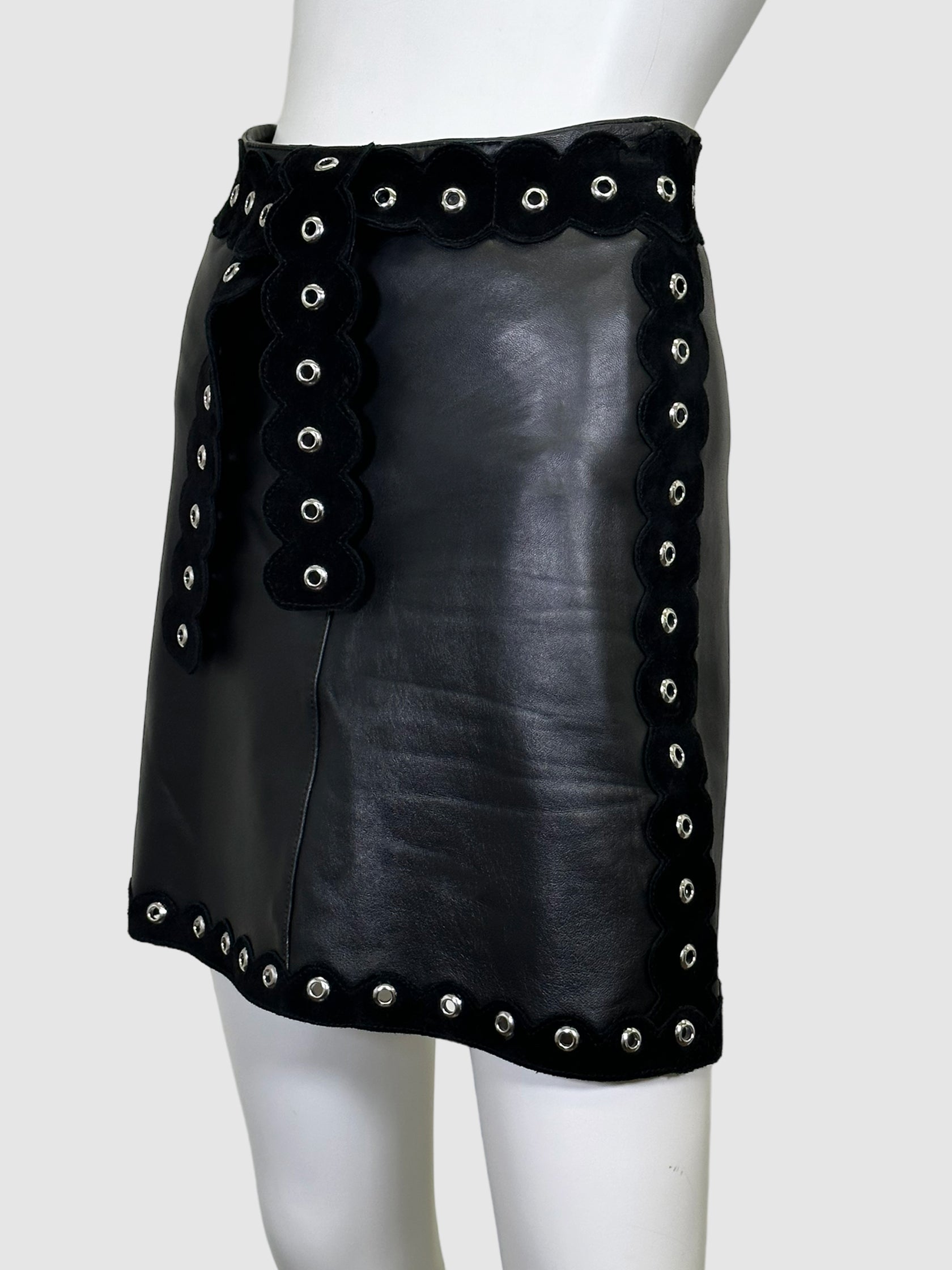 Maje Leather Mini Skirt - Size M