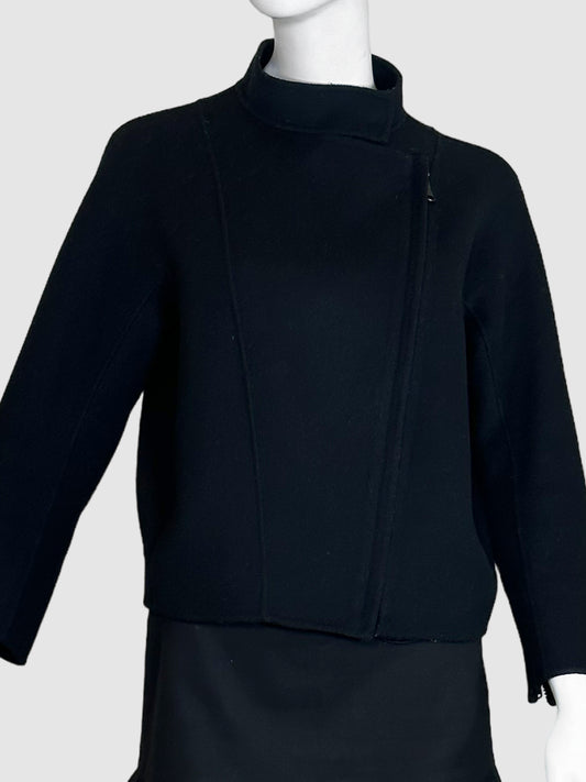 Max Mara Wool Blend Zipped-Up Short Coat - Size 4